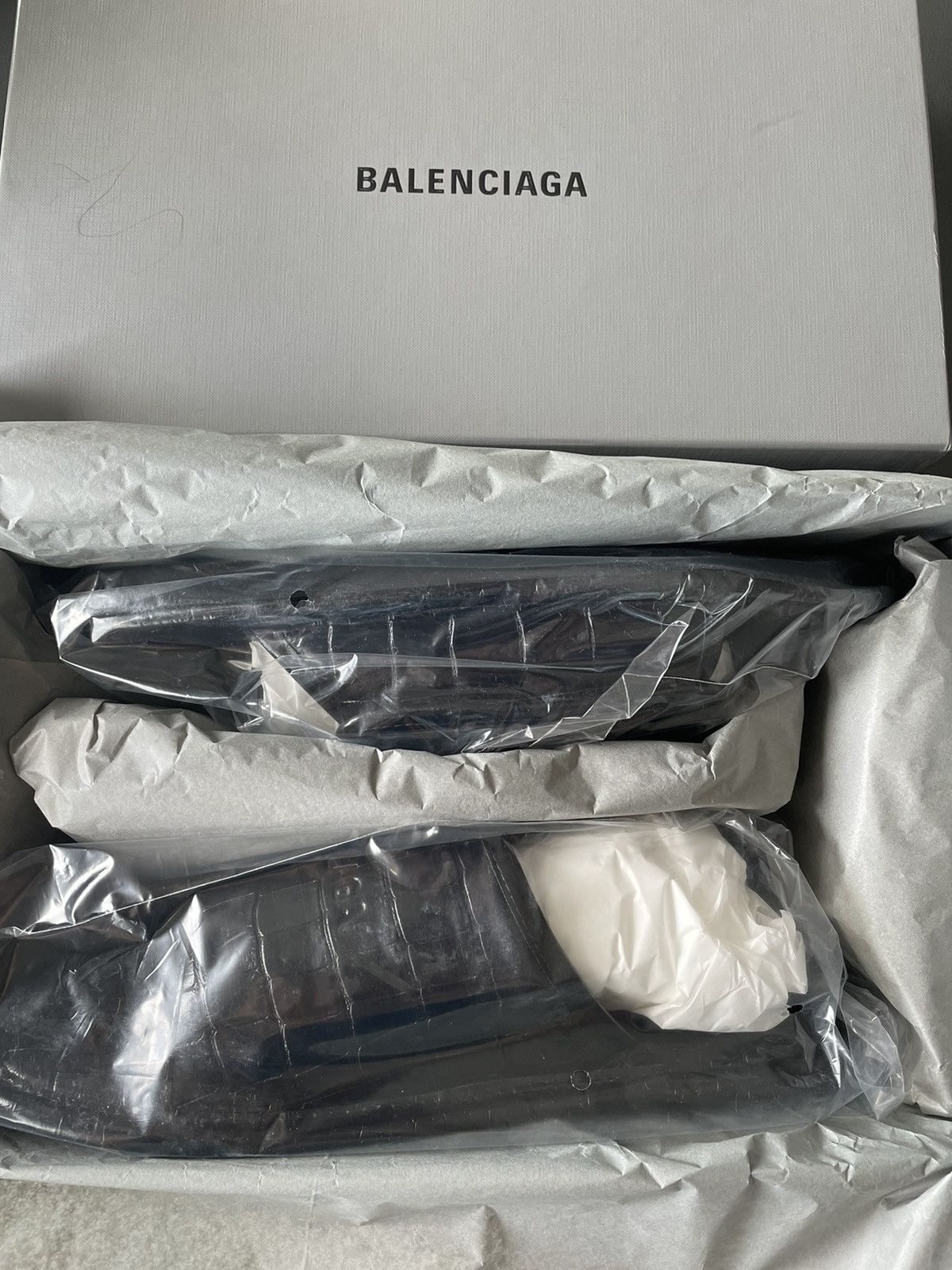 Balenciaga LimitedEdition New Runway Croc Embossed Leather Slides Shoes Size US 10 / EU 43 - 24 Thumbnail