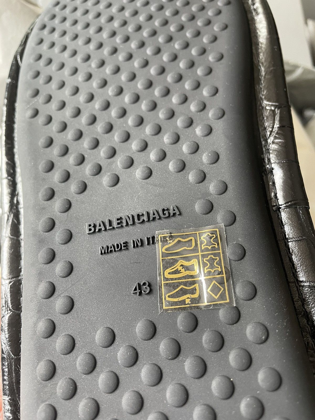 Balenciaga LimitedEdition New Runway Croc Embossed Leather Slides Shoes Size US 10 / EU 43 - 25 Thumbnail