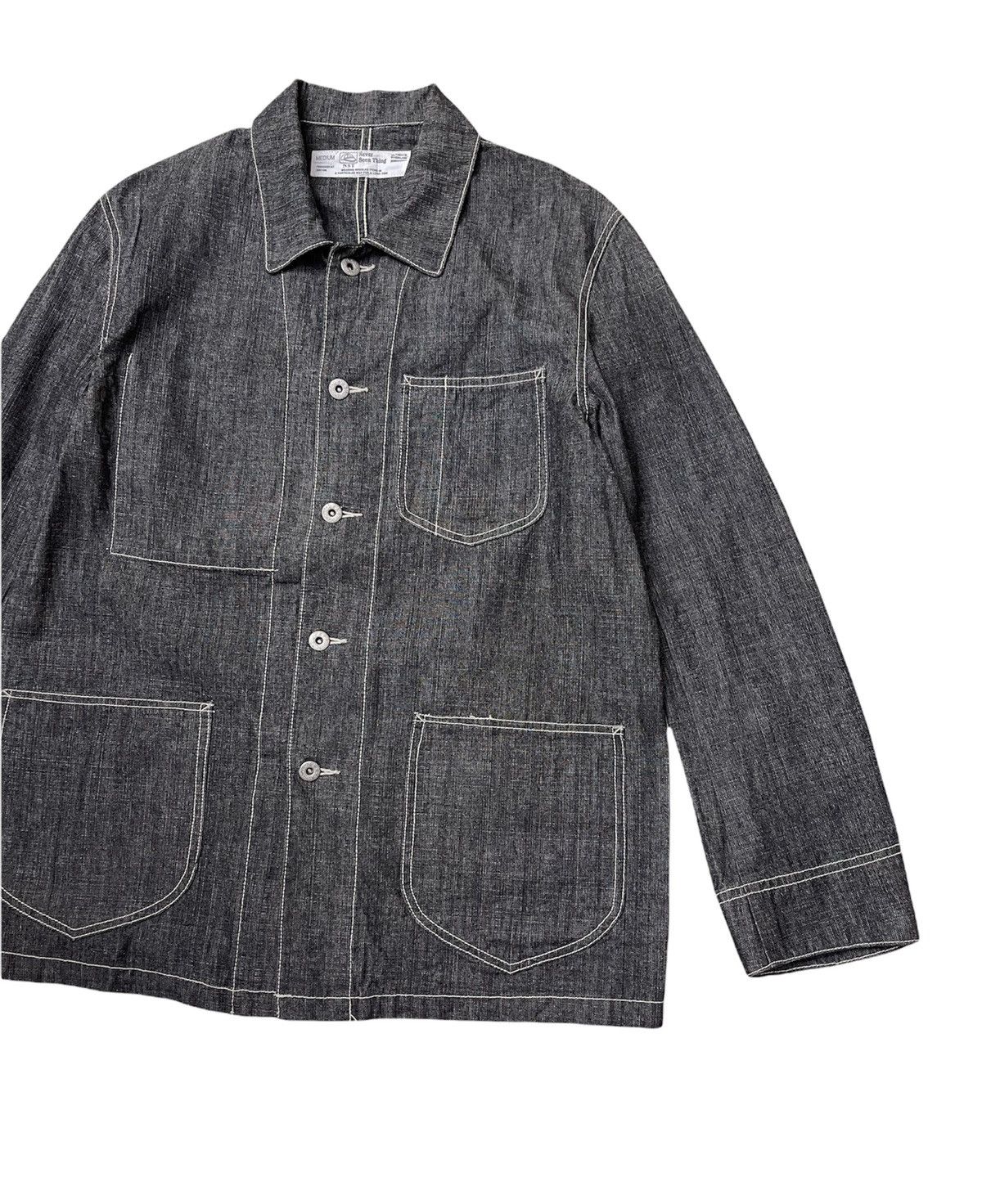 Japanese Brand Vintage Denim Workers Chore Jacket Size US M / EU 48-50 / 2 - 2 Thumbnail