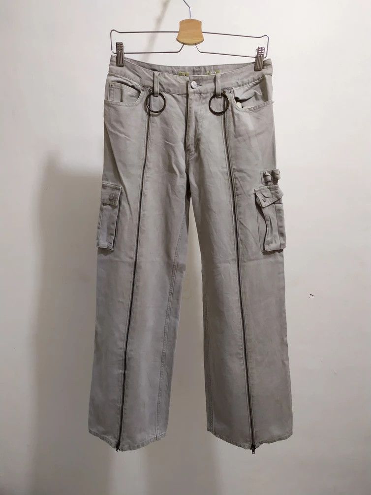 image of Sarah Brand Cargo Long Zipper Punk Bondage Pants in Grey, Men's (Size 30)