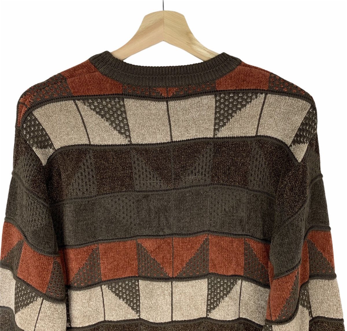 Valentino × Vintage Gianni Valentino Check Tartan Patchwork Knit Sweater Size US L / EU 52-54 / 3 - 5 Thumbnail
