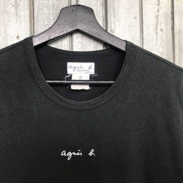 image of Agnes B Men Clothing Tshirt Small Logo in Black (Size Medium)
