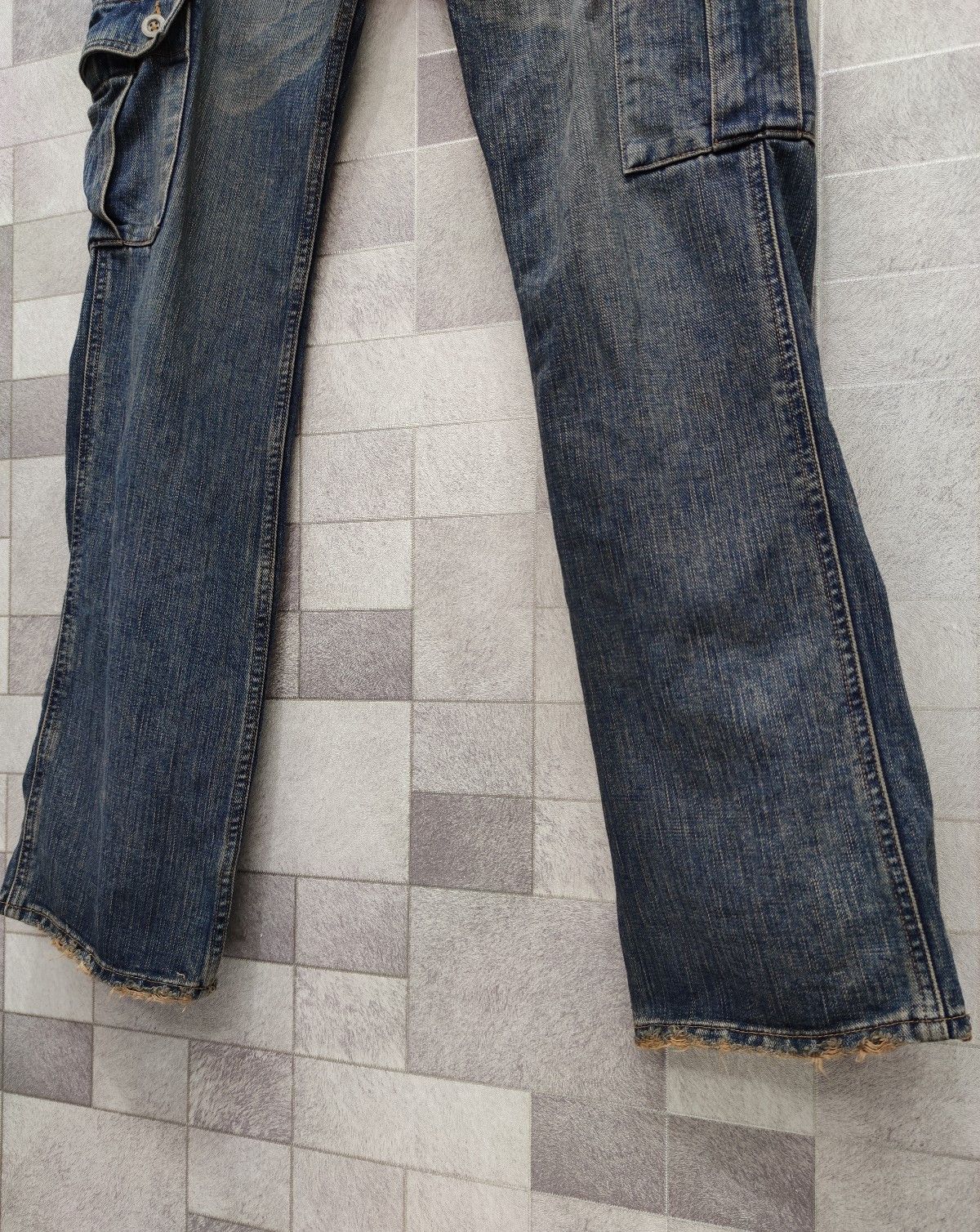 Beams Plus × Japanese Brand 💥RARE! BEAMS Japan Mudwash Rusty Blue Denim Cargo Pants Size US 31 - 5 Thumbnail