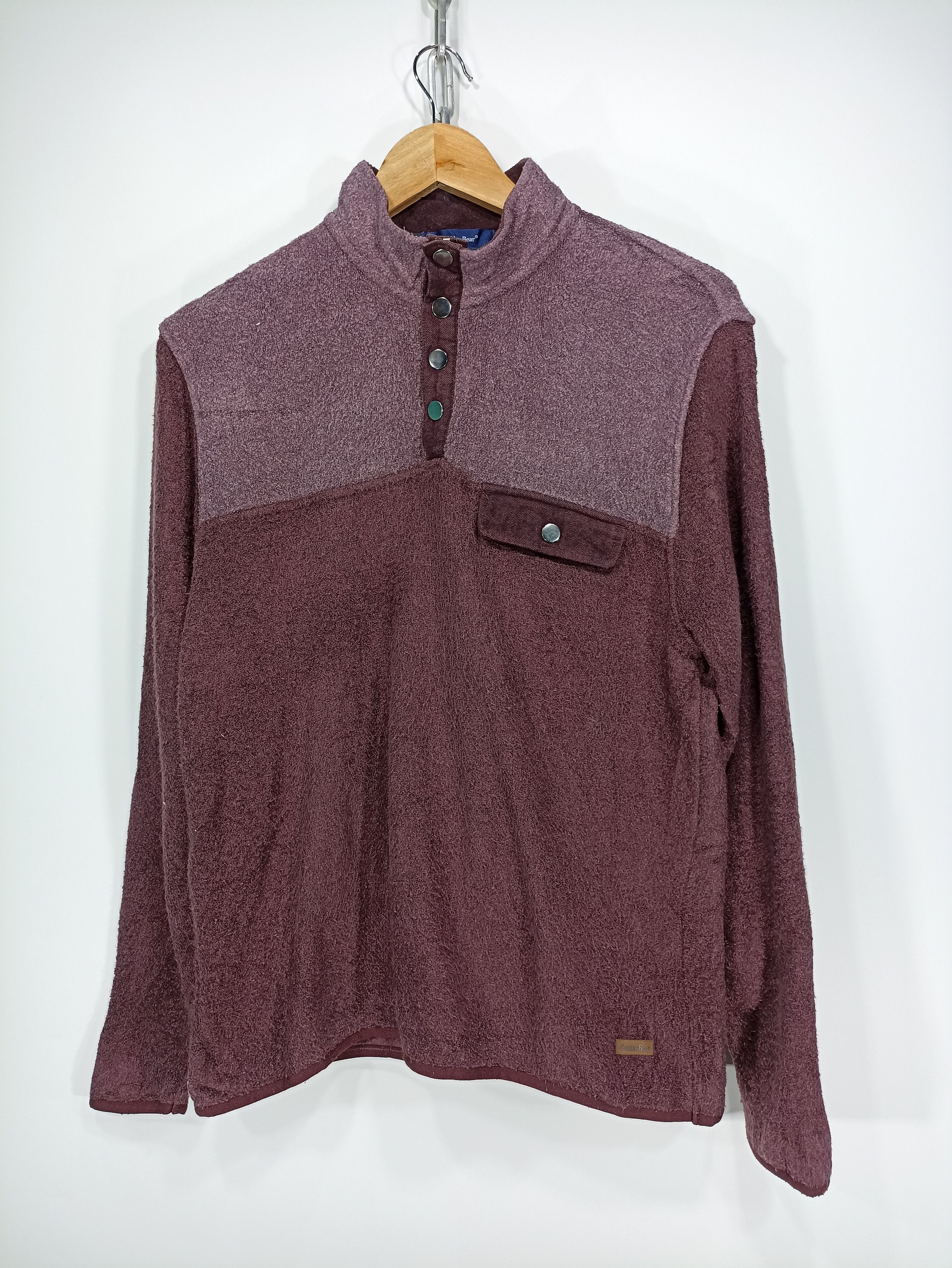 image of Golden Bear Fleece Snap Button Neck in Red Mix, Men's (Size Medium)