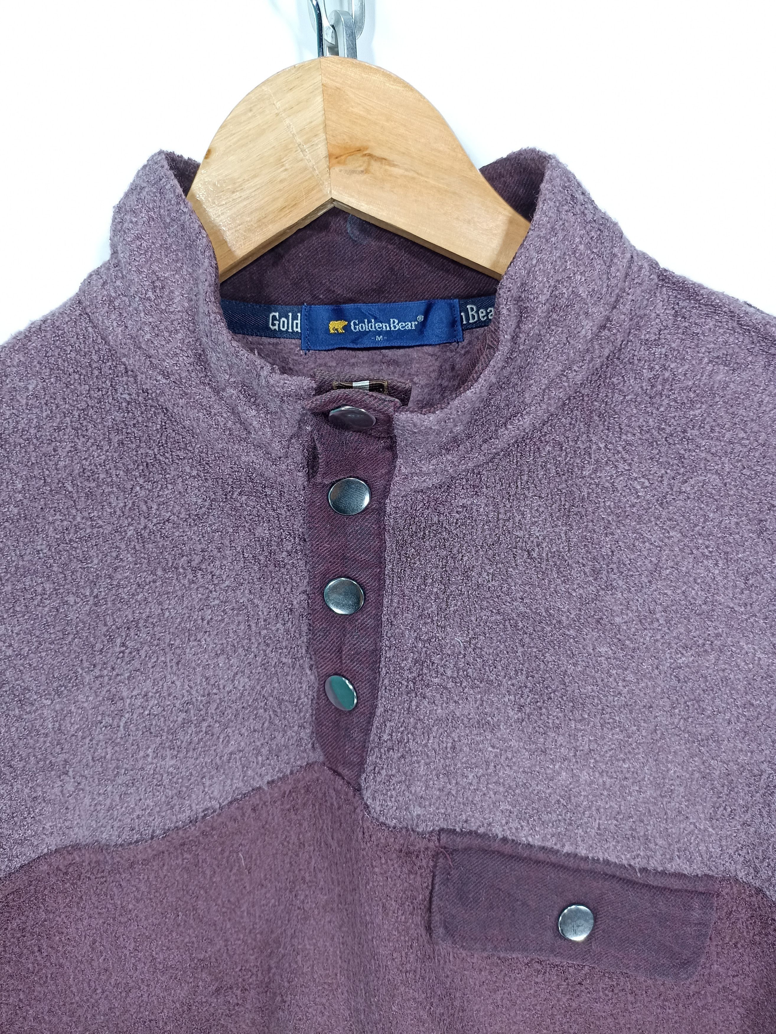 Golden Bear × Japanese Brand × Vintage Vintage Golden Bear Fleece Snap Button Neck Size US M / EU 48-50 / 2 - 3 Thumbnail