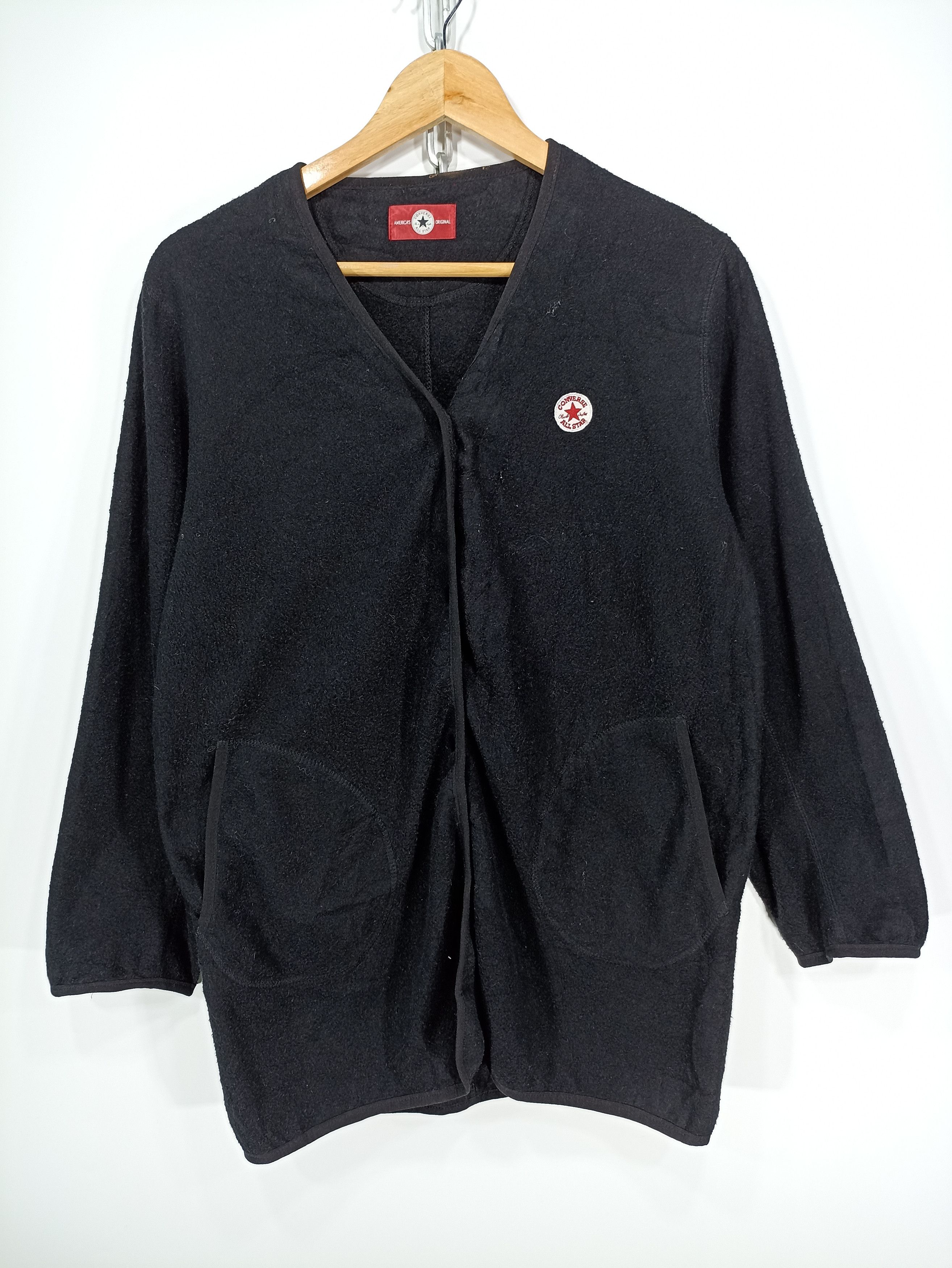 image of Vintage Converse Snap Button Cardigan in Black, Men's (Size Medium)