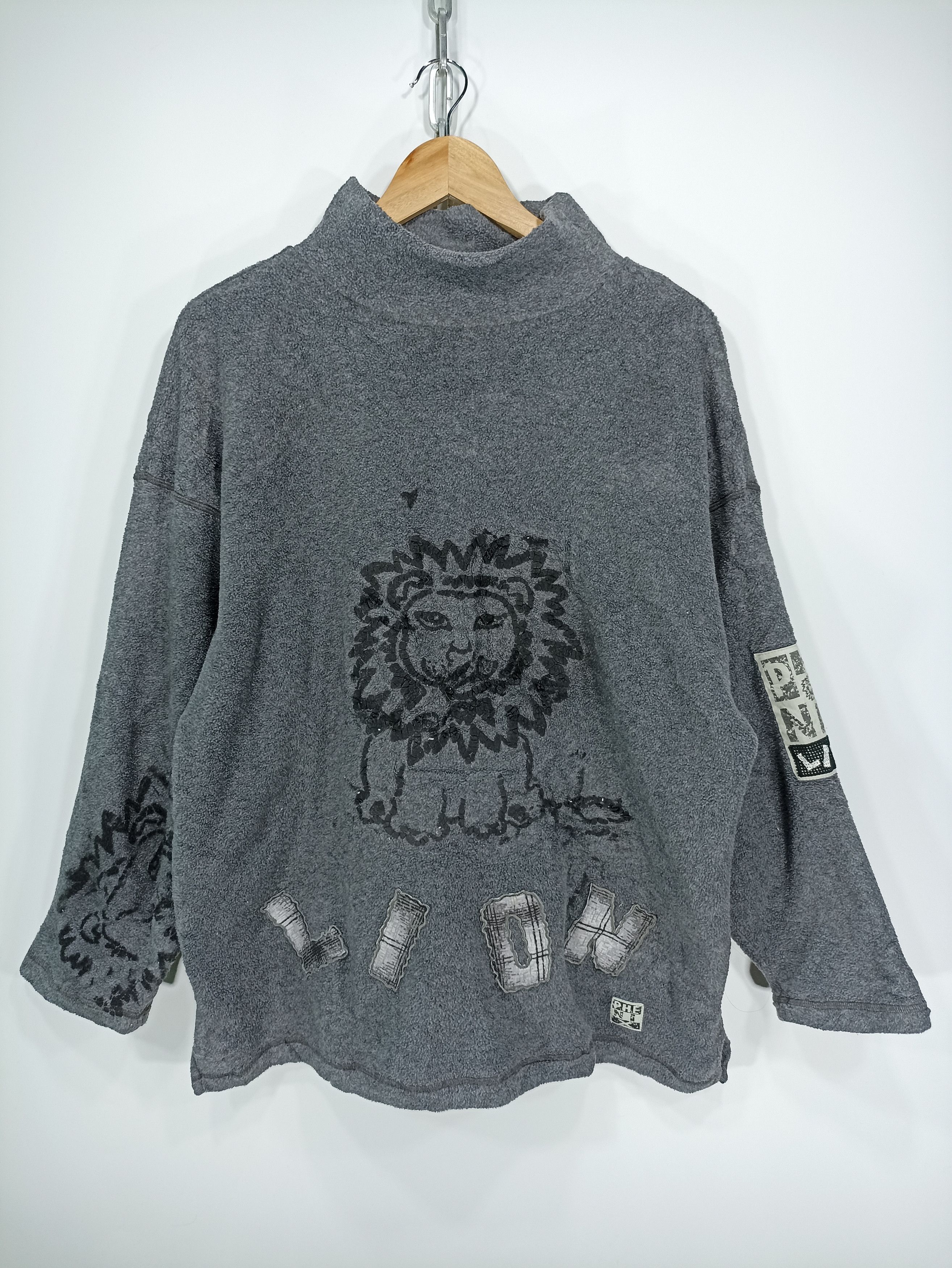 image of Phenix Lion Fleece Sweatshirt in Grey, Men's (Size XL)