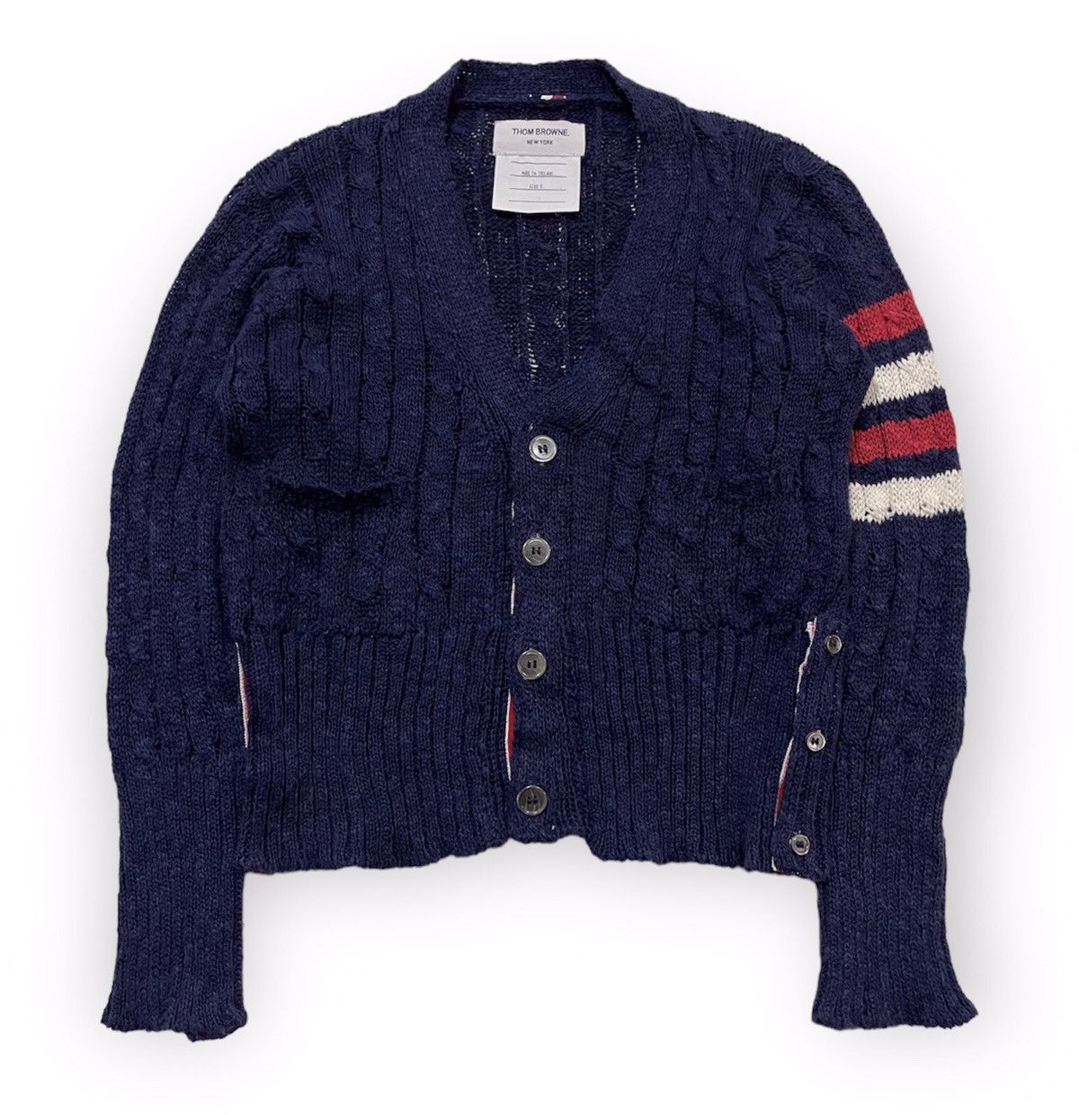 Thom Browne Striped Cable Knit Cardigan Size US XS / EU 42 / 0 - 1 Thumbnail