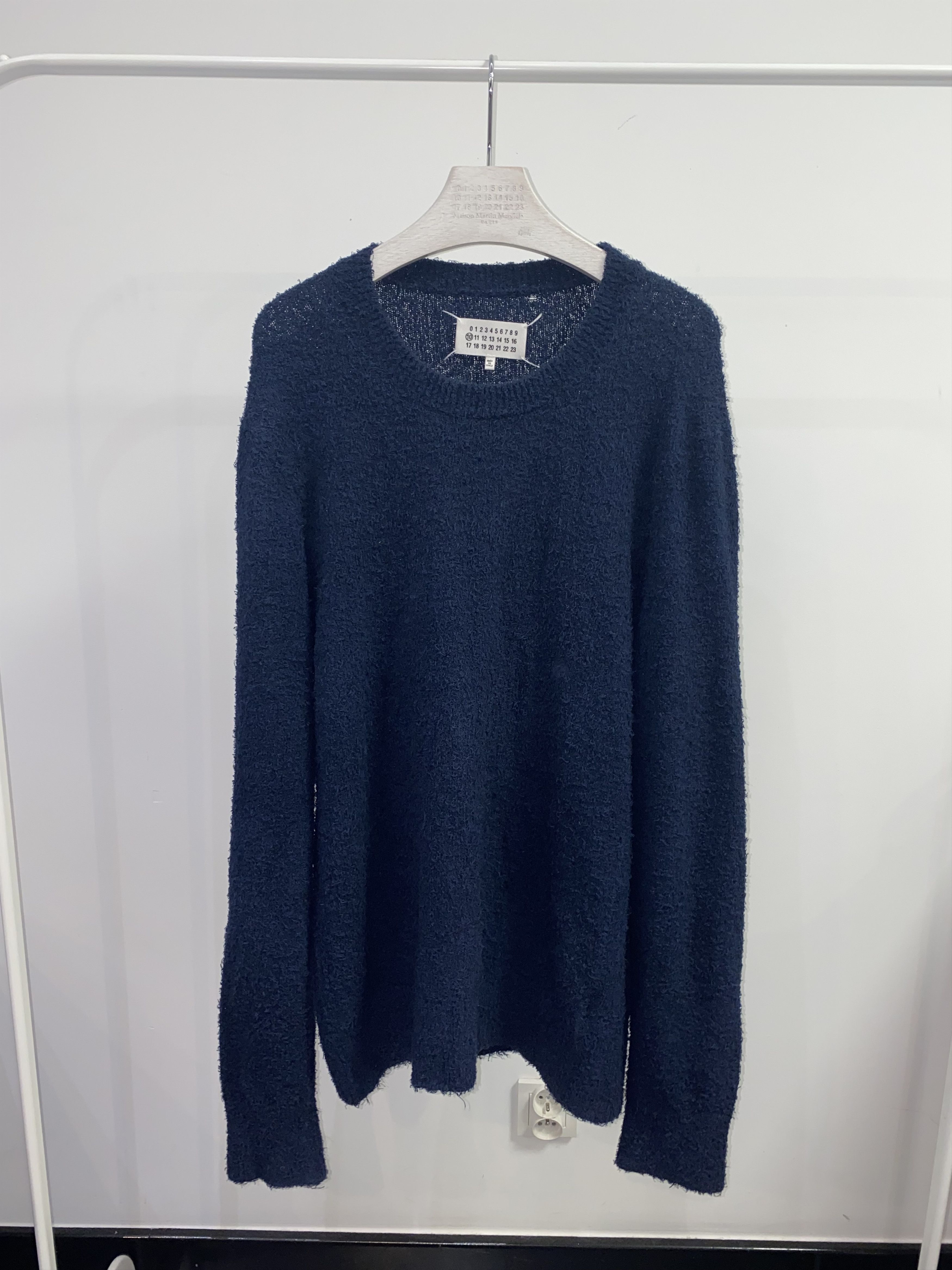 image of Avant Garde x Maison Margiela Ss15 Maison Margiela Dark Navy Mohair Sweater, Men's (Size XL)