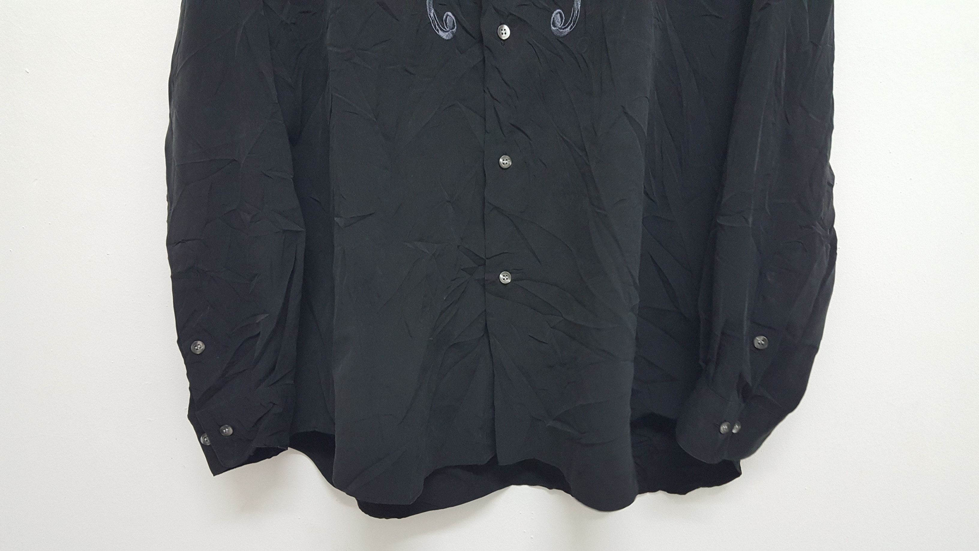 Designer × Jun Takahashi × Vintage BLACK 🔥 JUN MEN RAYON CREPE EMBROIDERED FLORAL SHIRT Size US XL / EU 56 / 4 - 4 Thumbnail
