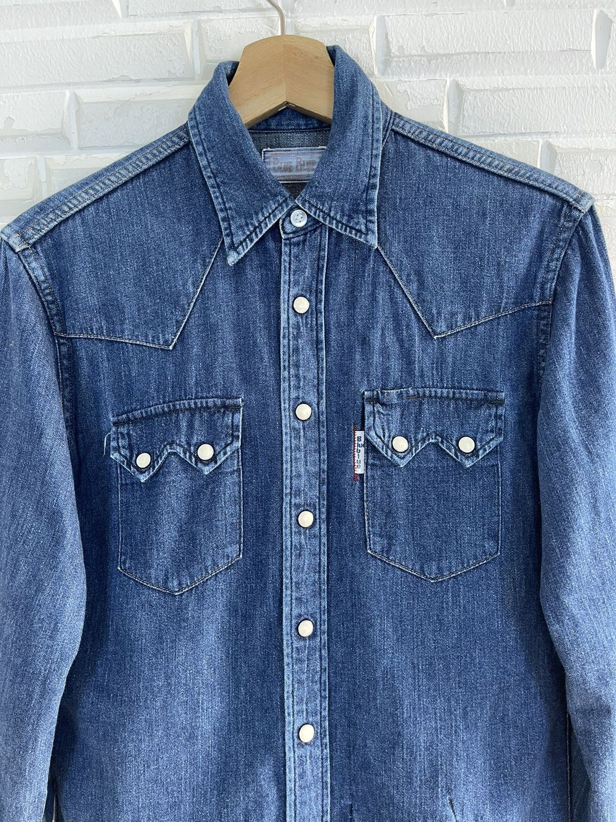 Blue Blue Japan × Indigo × Japanese Brand Vintage BLUE BLUE INDIGO DYED CHAMBREY MSFC Size US M / EU 48-50 / 2 - 2 Thumbnail