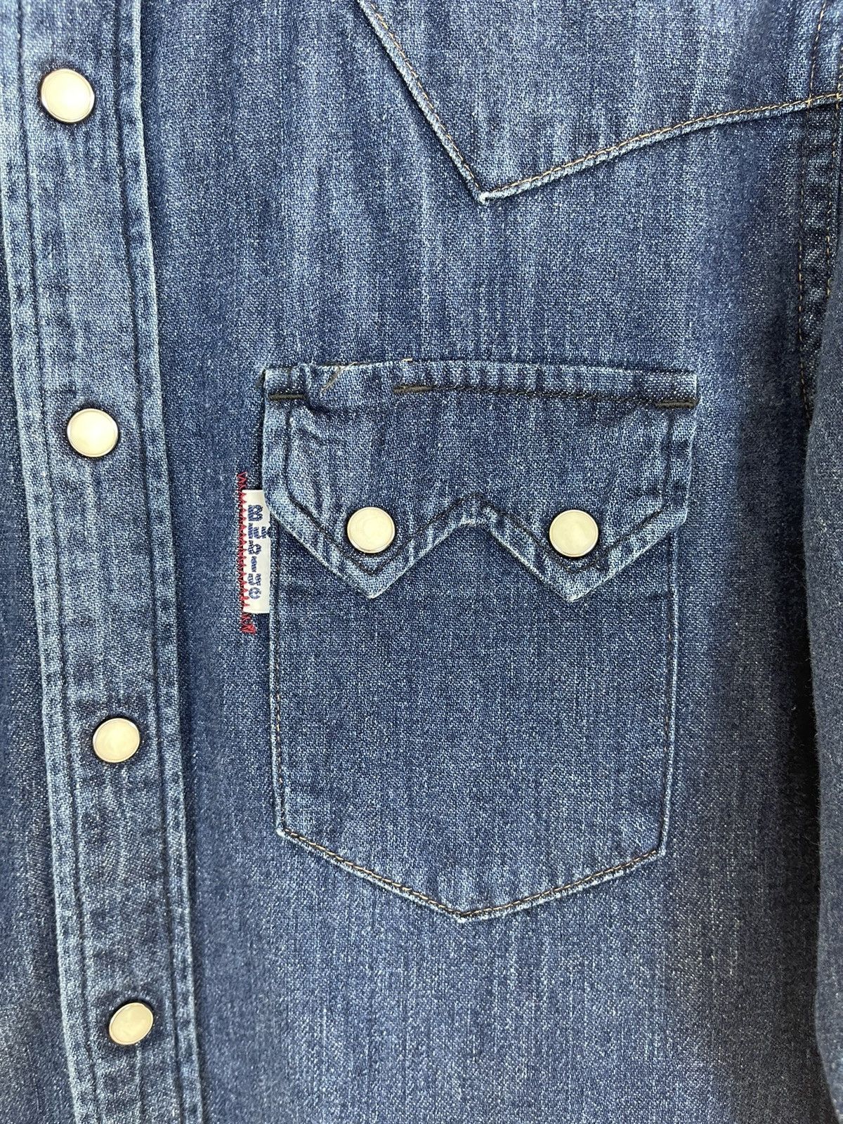 Blue Blue Japan × Indigo × Japanese Brand Vintage BLUE BLUE INDIGO DYED CHAMBREY MSFC Size US M / EU 48-50 / 2 - 3 Thumbnail