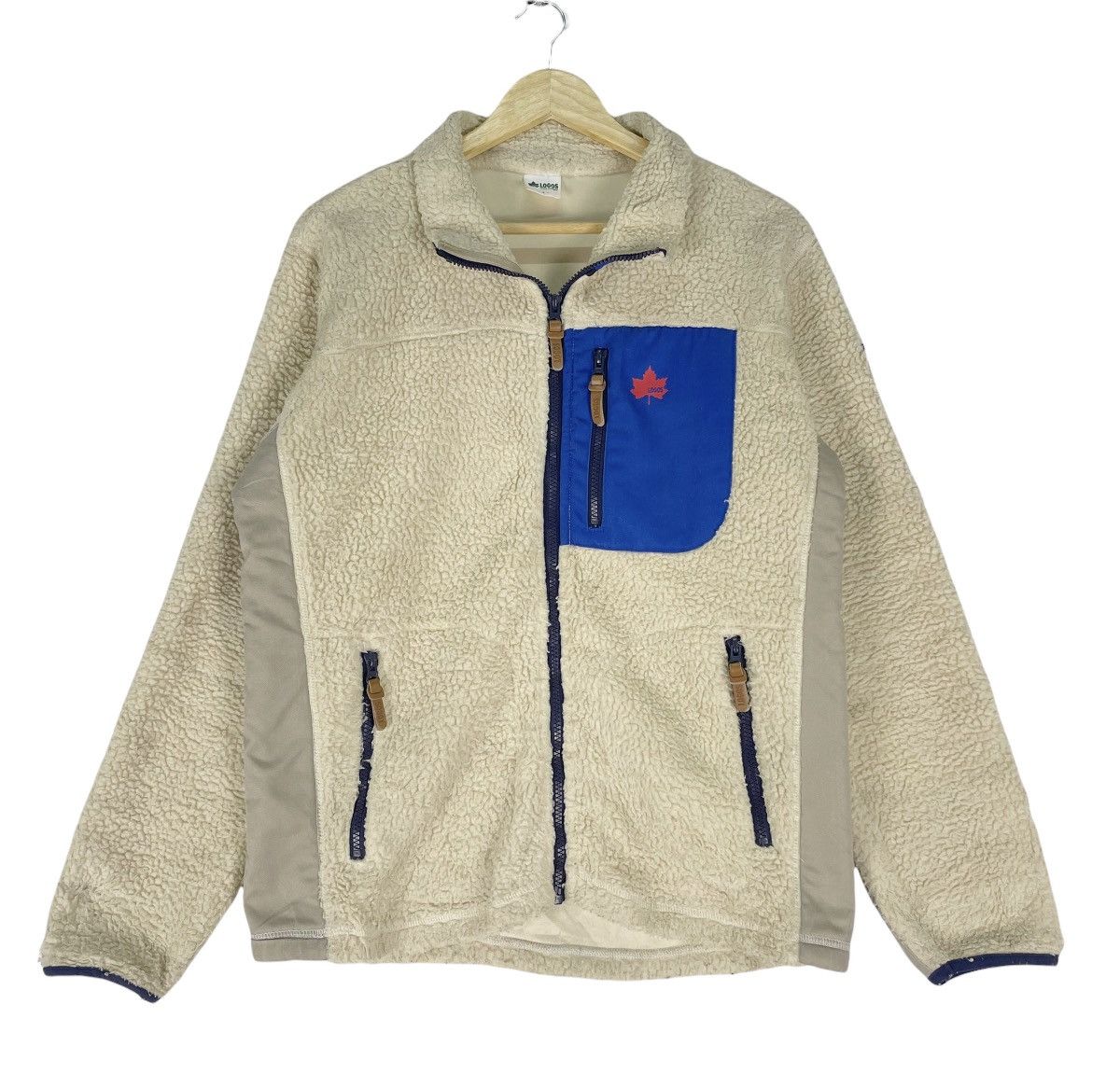 Japanese Brand 🌟LOGOS Retro x Deep Pile Fleece Pocket Sweatshirt Size US L / EU 52-54 / 3 - 2 Thumbnail