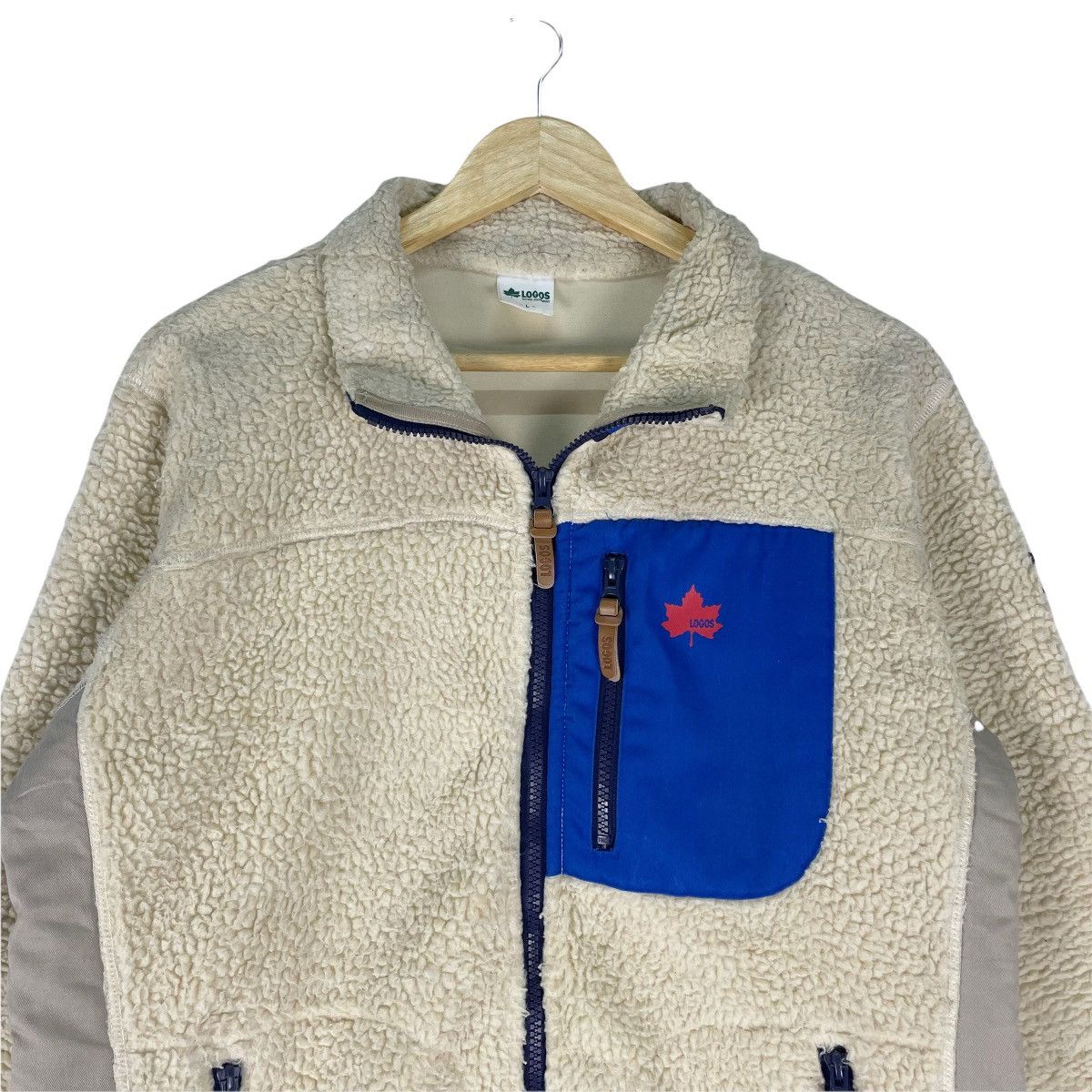 Japanese Brand 🌟LOGOS Retro x Deep Pile Fleece Pocket Sweatshirt Size US L / EU 52-54 / 3 - 3 Thumbnail
