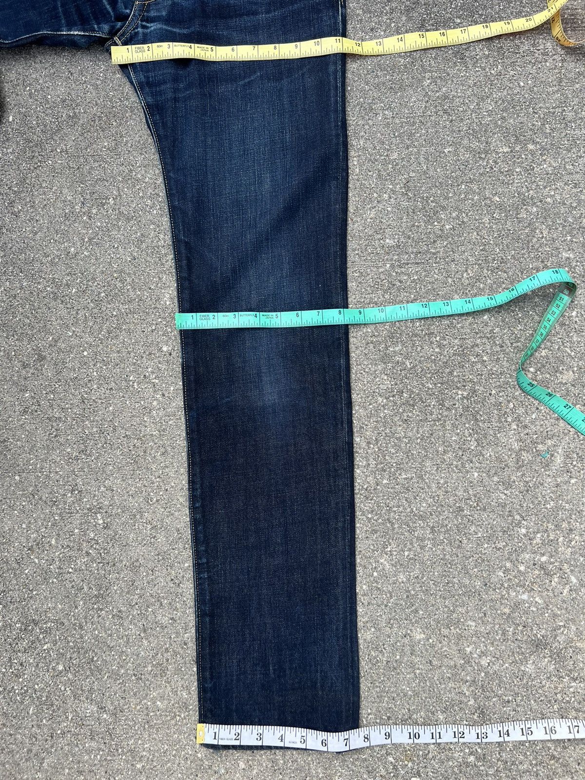 Vintage 15Jyuga Bottom Makers Japan Ageing Indigo Blue Denim Jeans Size US 31 - 3 Thumbnail
