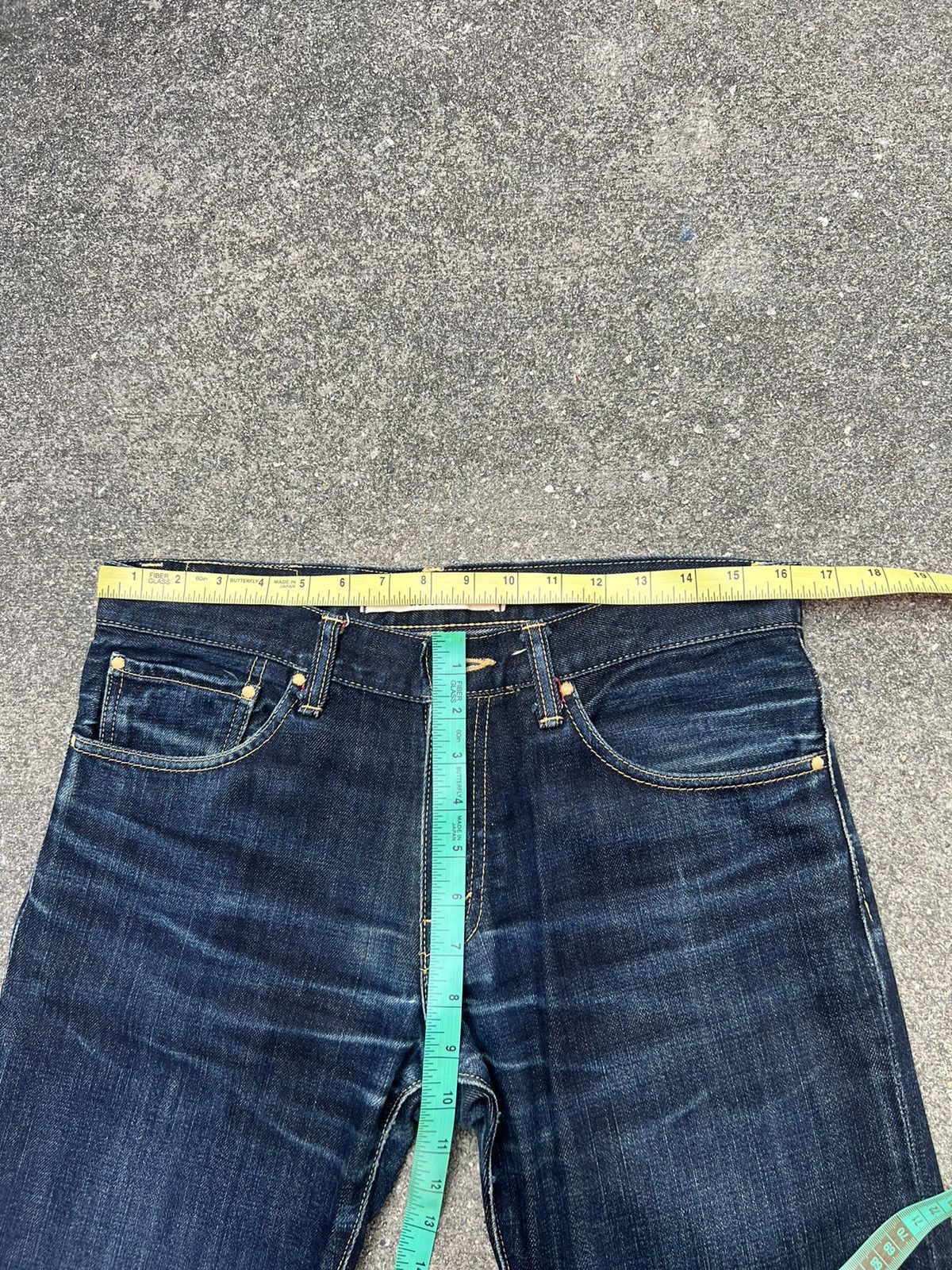 Vintage 15Jyuga Bottom Makers Japan Ageing Indigo Blue Denim Jeans Size US 31 - 2 Thumbnail