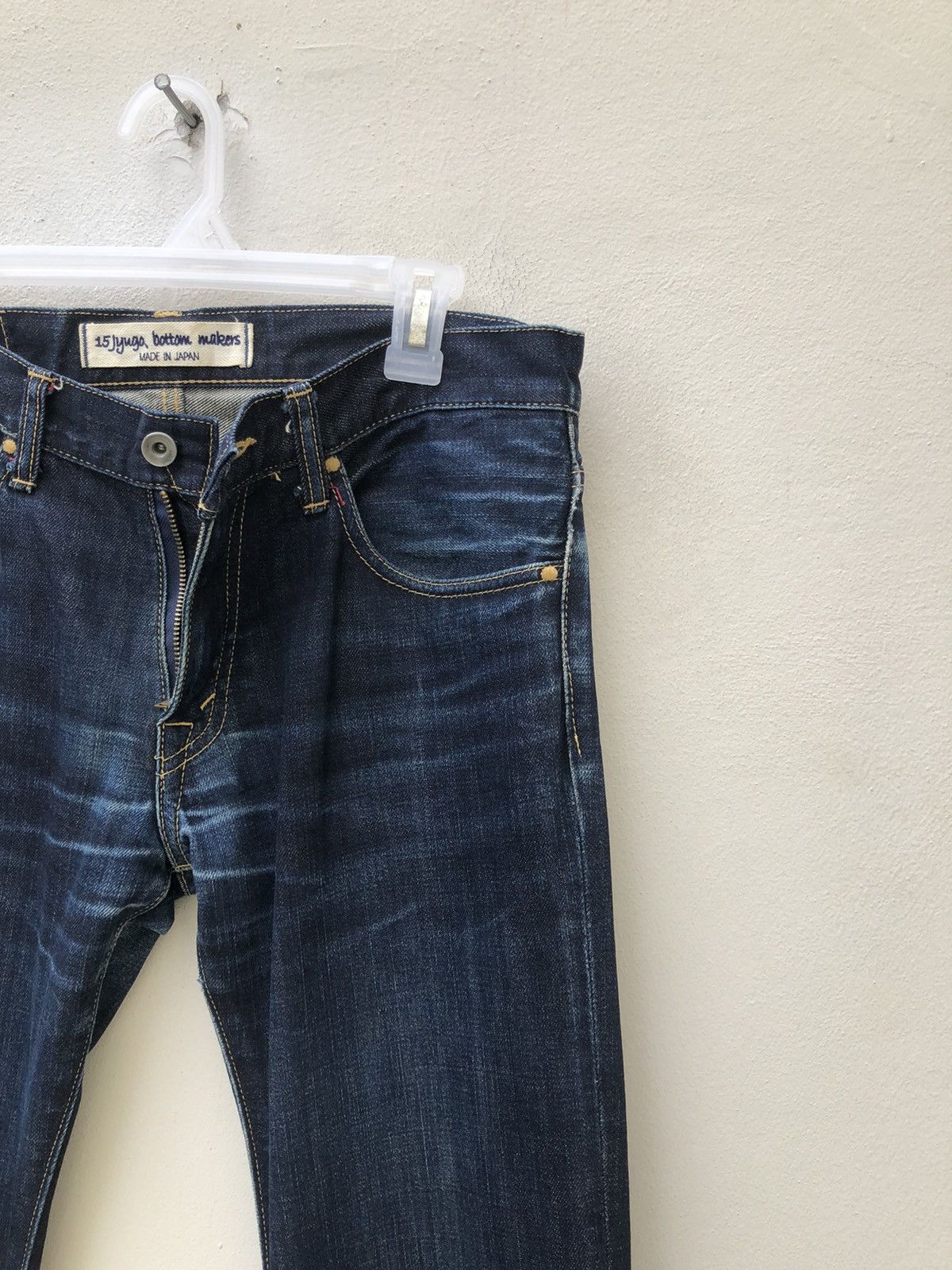 Vintage 15Jyuga Bottom Makers Japan Ageing Indigo Blue Denim Jeans Size US 31 - 20 Thumbnail
