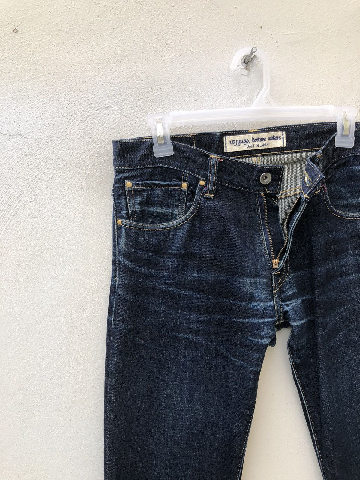 Vintage 15Jyuga Bottom Makers Japan Ageing Indigo Blue Denim Jeans Size US 31 - 17 Thumbnail