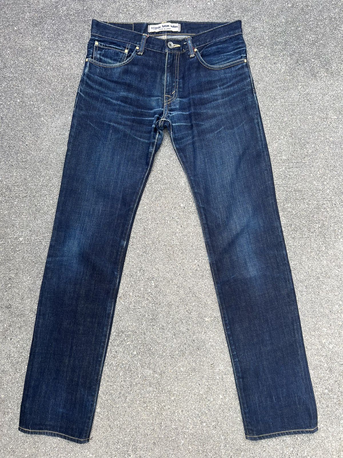 Vintage 15Jyuga Bottom Makers Japan Ageing Indigo Blue Denim Jeans Size US 31 - 5 Thumbnail
