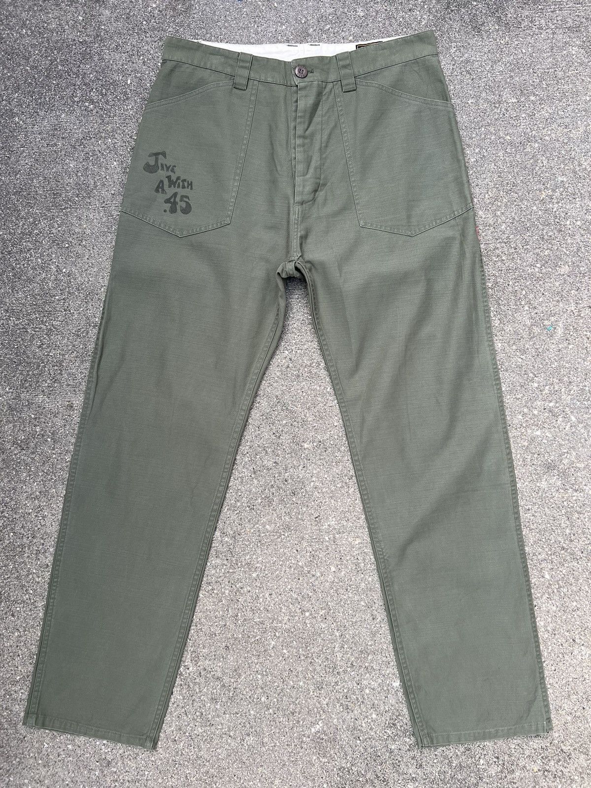 image of Ssd Fuct Olive Green Military Fatigue Trouser Pant, Men's (Size 33)