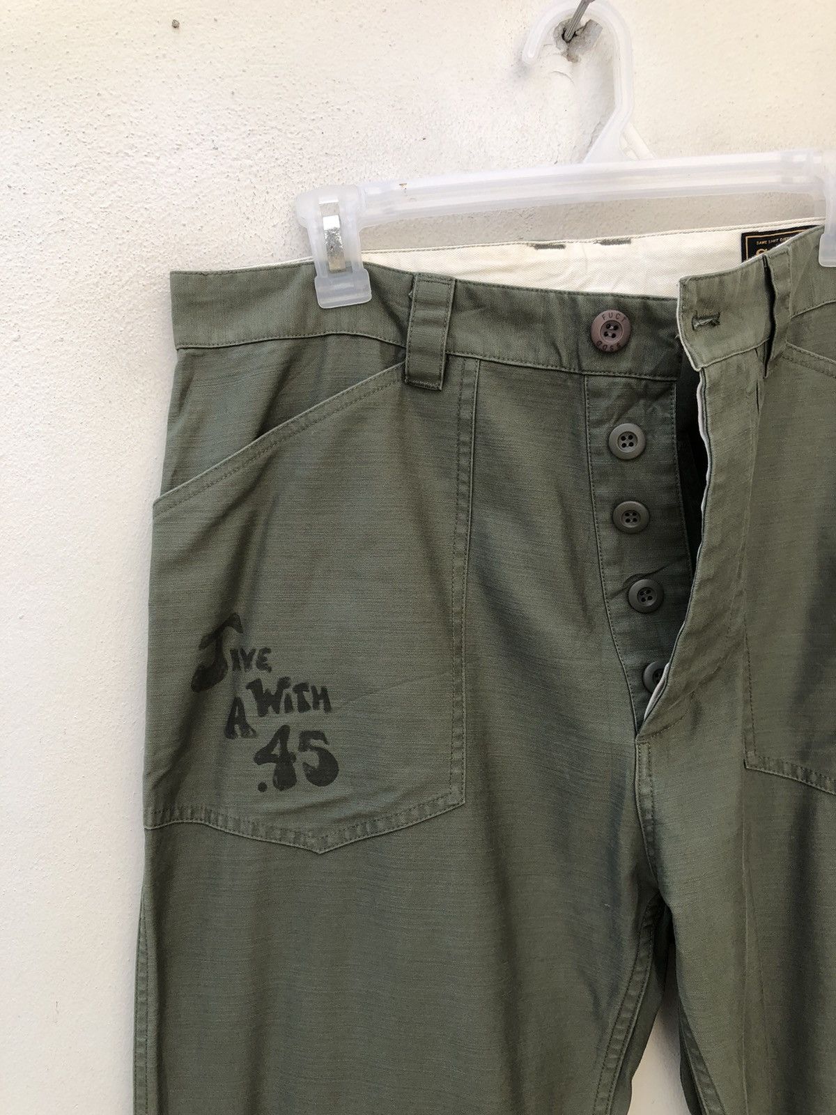 FUCT SSD FUCT Olive Green Military Fatigue Trouser Pant Size US 33 - 8 Thumbnail