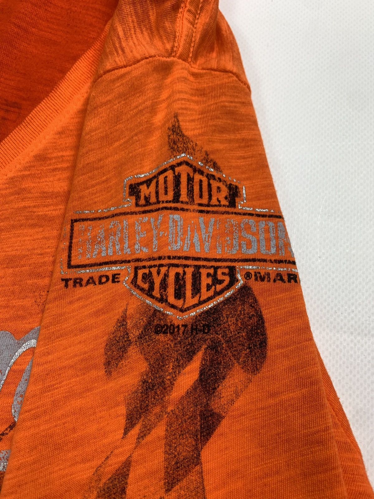 Vintage Harley Davidson vintage biker v-neck t shirt size XL orange Size US XL / EU 56 / 4 - 4 Thumbnail