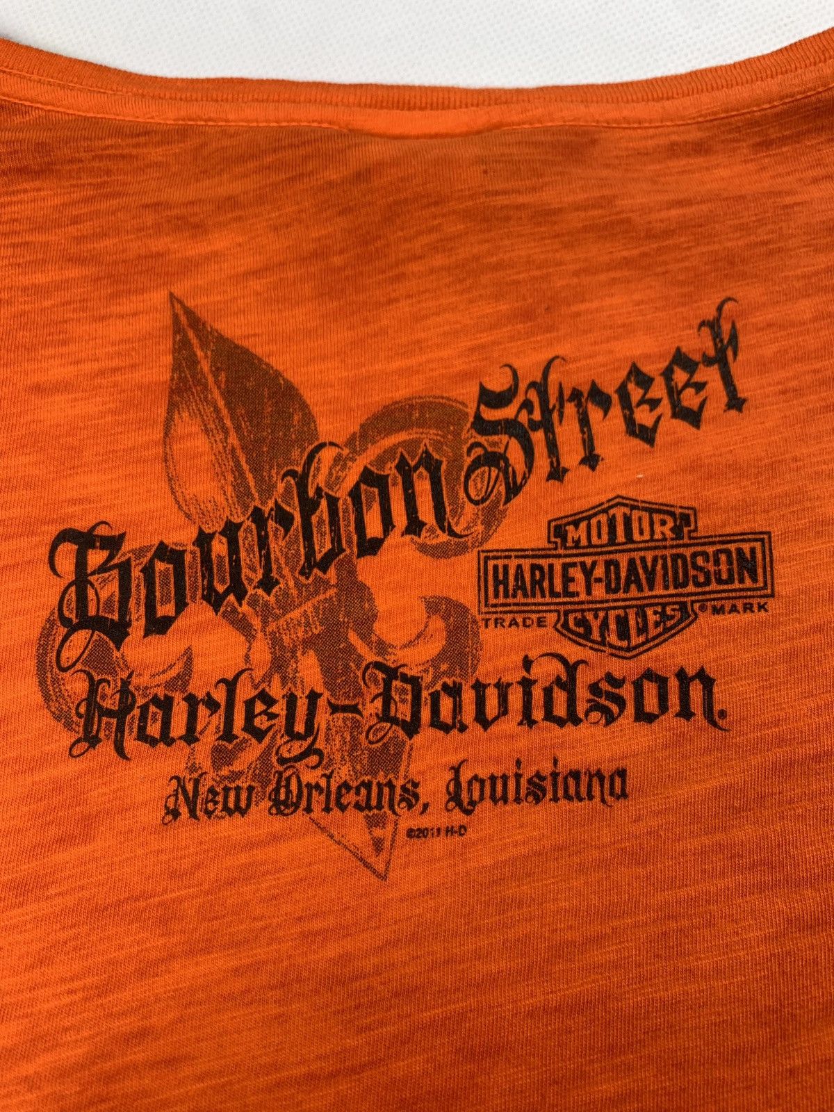 Vintage Harley Davidson vintage biker v-neck t shirt size XL orange Size US XL / EU 56 / 4 - 6 Thumbnail