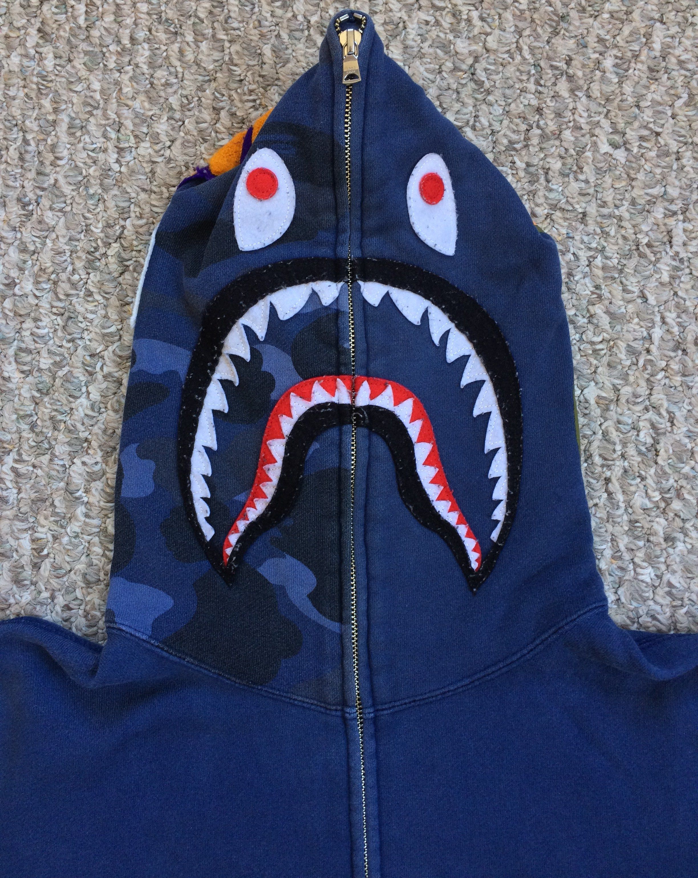 Bape OG Bape Blue Camo Full Zip Shark Hoodie Size US M / EU 48-50 / 2 - 3 Thumbnail