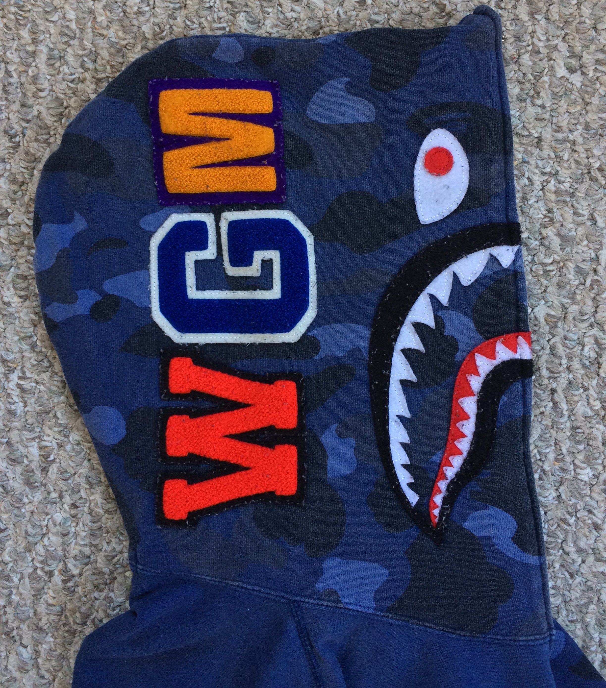 Bape OG Bape Blue Camo Full Zip Shark Hoodie Size US M / EU 48-50 / 2 - 4 Thumbnail