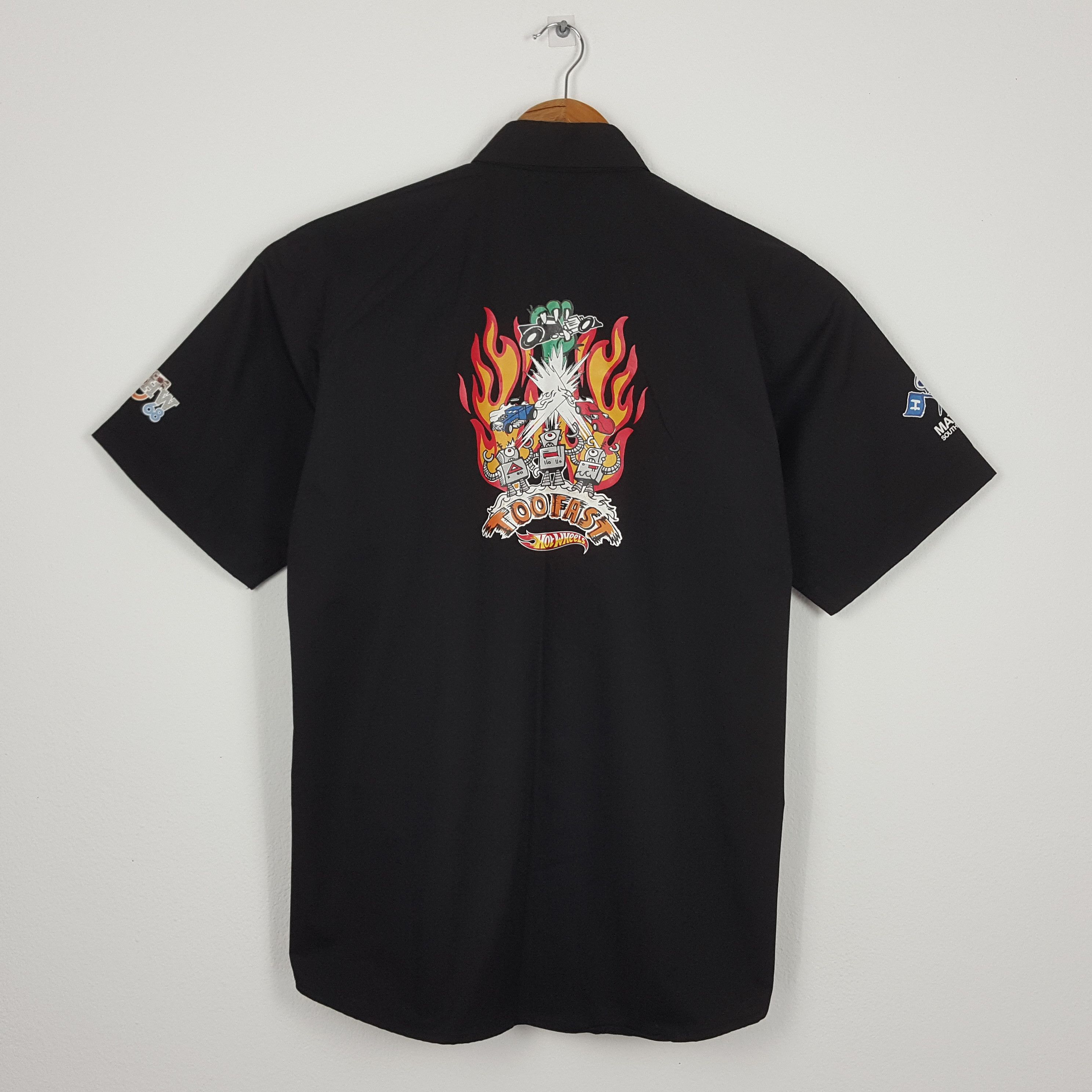 Vintage Vintage HOT WHEELS nice design tournament shirt Size US L / EU 52-54 / 3 - 1 Thumbnail