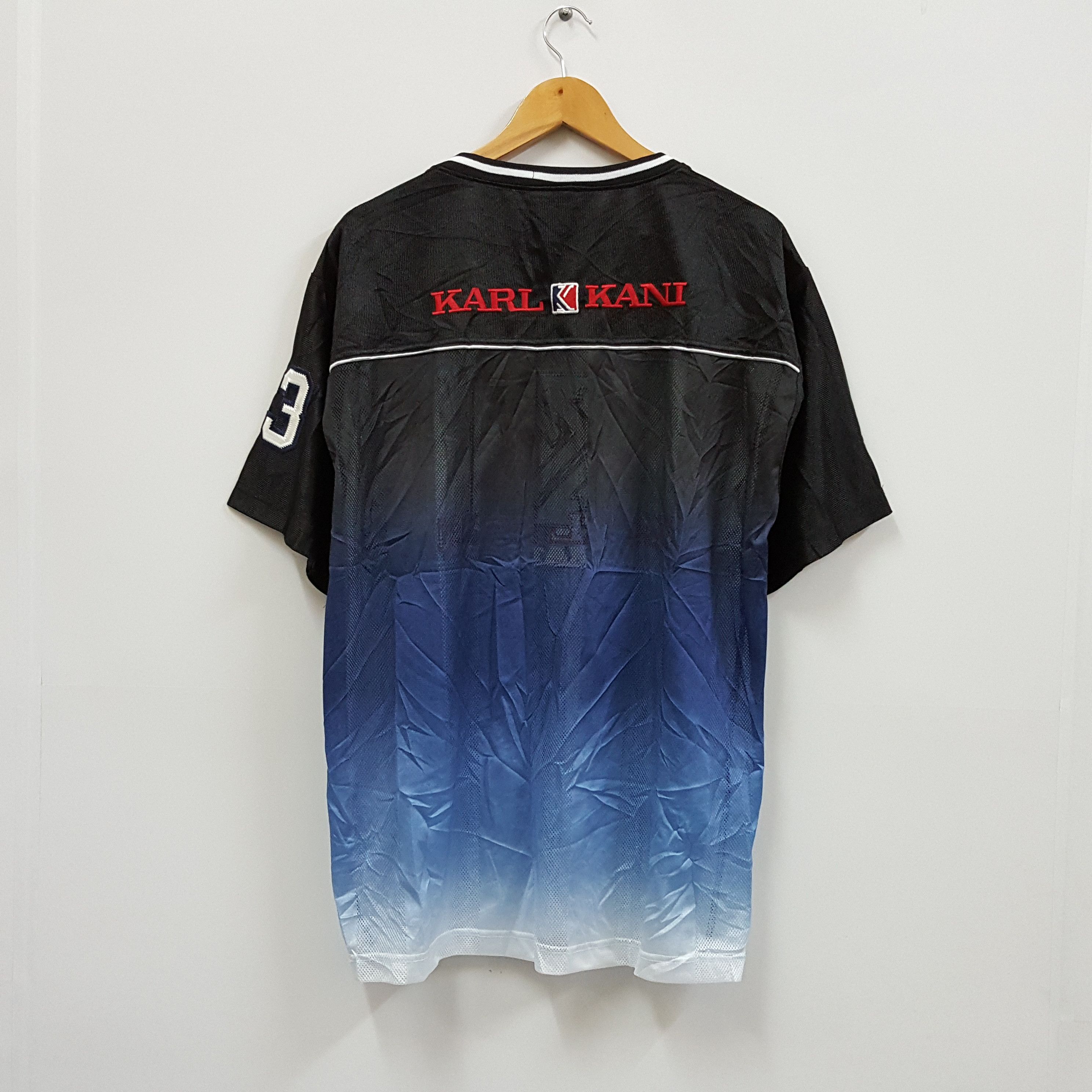 Karl Kani × Vintage Vintage KARL KANI JEANS big logo nice design jersey Size US L / EU 52-54 / 3 - 3 Thumbnail