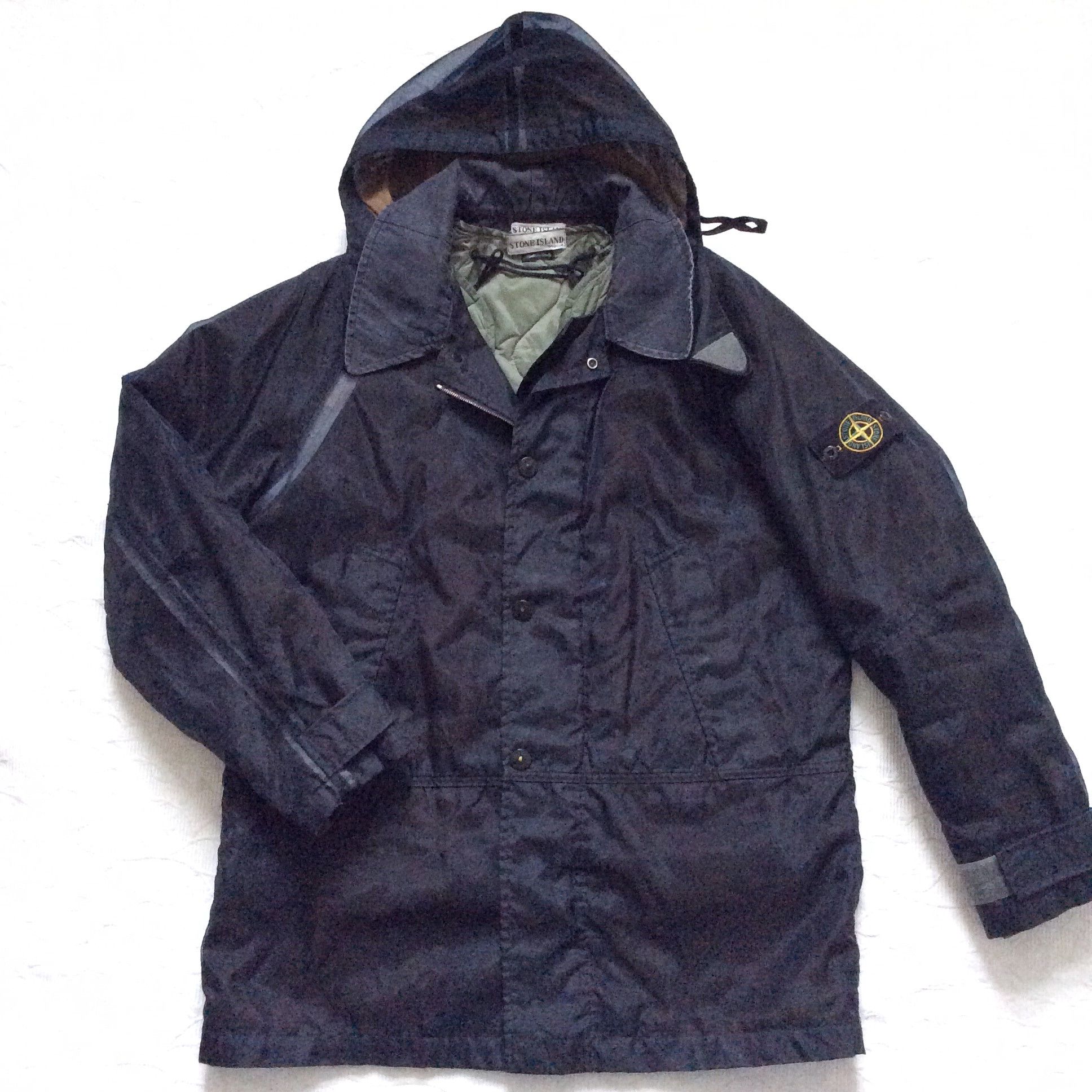 image of Vintage Stone Island Mesh Shimmer 3In1 Jacket With Dutch Rope Lining Massimo Osti Large 2001 in Nul