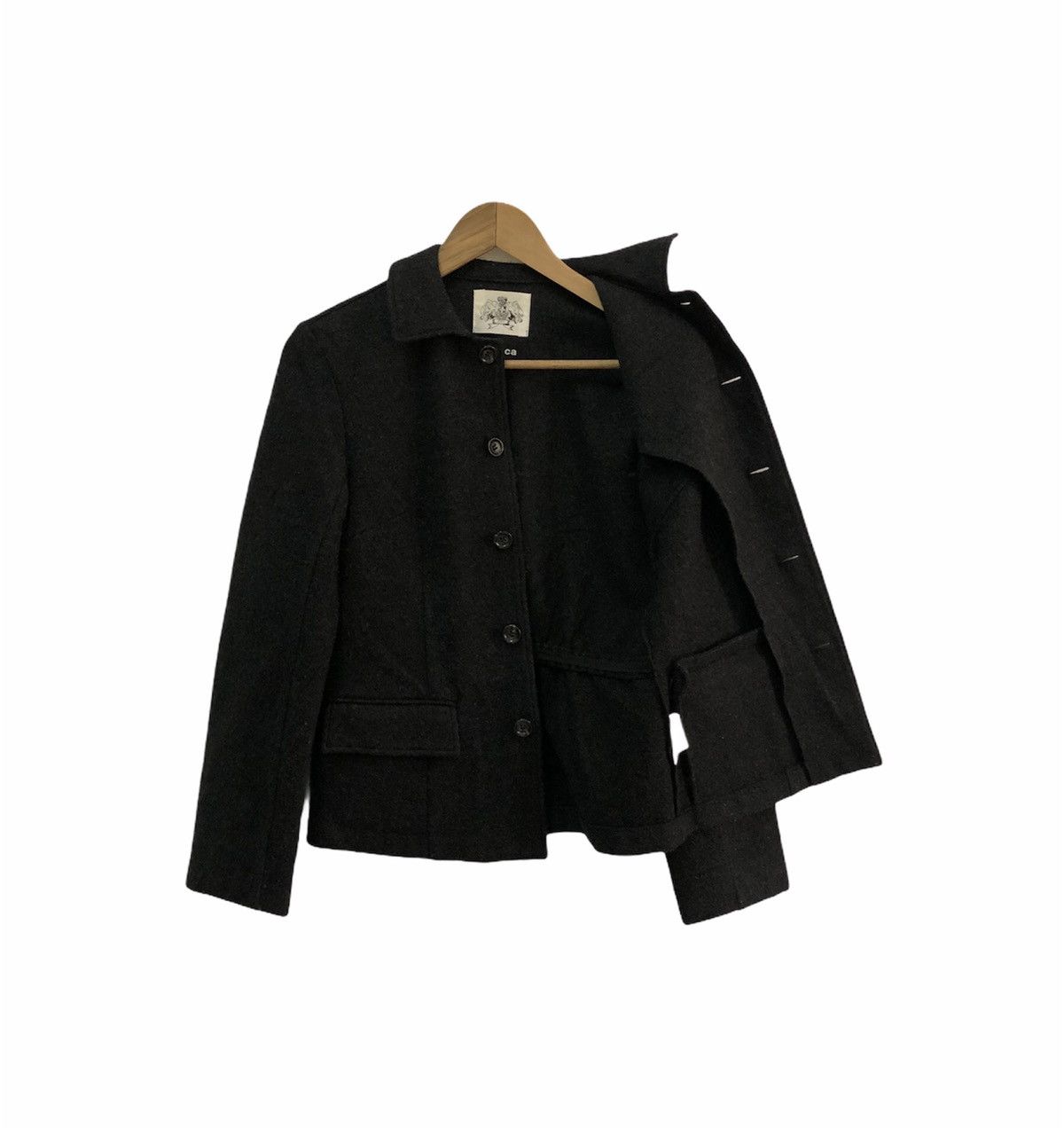 CABANE de ZUCCa ❌NEED GONE❌Cabane De Zucca Issey Miyake Black Wool Jacket Size US XS / EU 42 / 0 - 6 Thumbnail