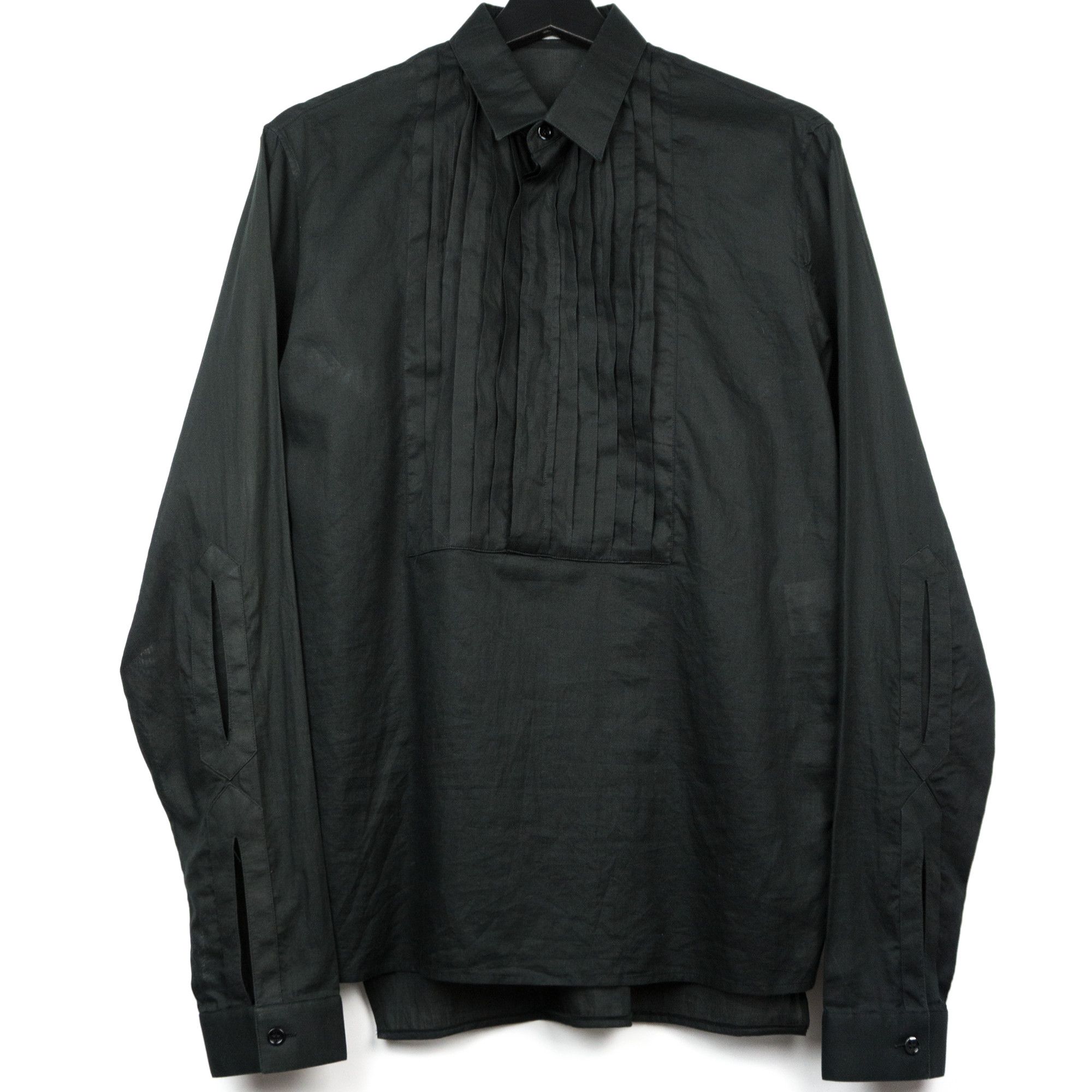 image of Dior Homme Ss04 "strip" Shirt in Black, Men's (Size Medium)