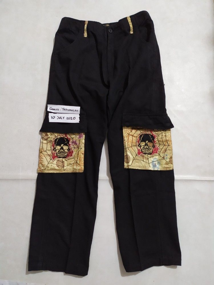 Japanese Brand 🔥SATORI Cargo Multi pocket Skull Skeleton Embroidered Pants Size US 30 / EU 46 - 1 Thumbnail