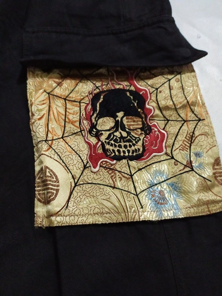 Japanese Brand 🔥SATORI Cargo Multi pocket Skull Skeleton Embroidered Pants Size US 30 / EU 46 - 5 Thumbnail