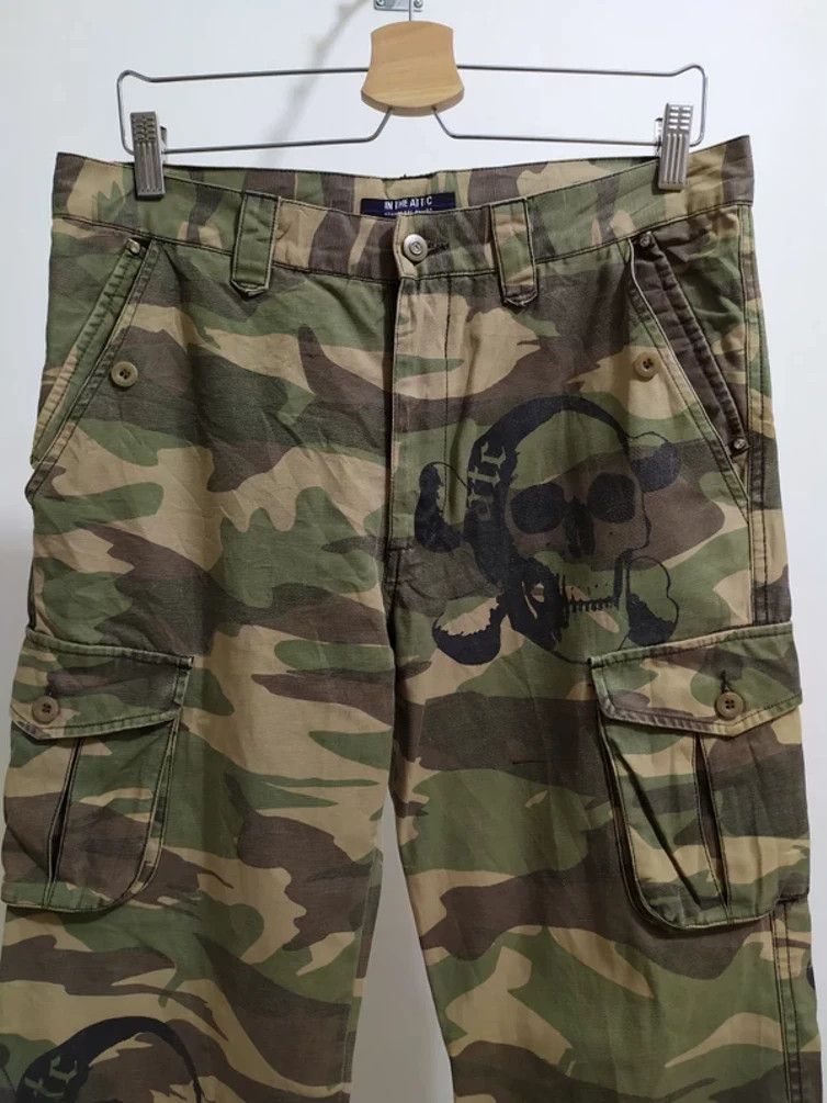 Japanese Brand 🔥In The Attic Skeleton Skull Print Cargo Multipocket Pants Size US 32 / EU 48 - 2 Thumbnail