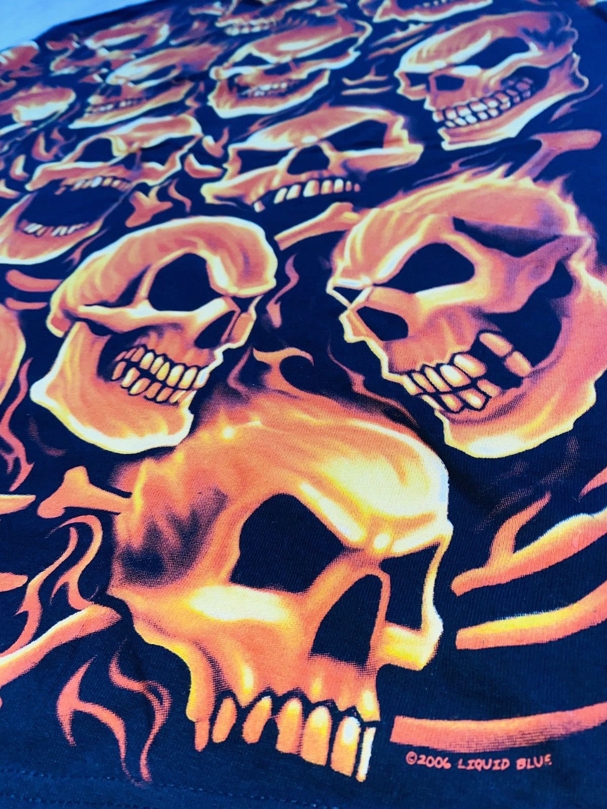 Liquid Blue × Scully × Vintage Flame Skull 2006 Glow In Dark Size US XL / EU 56 / 4 - 5 Thumbnail