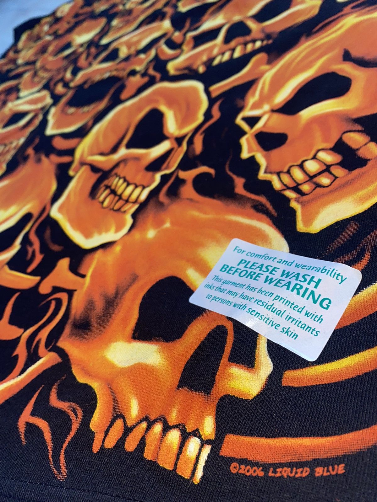 Liquid Blue × Scully × Vintage Flame Skull 2006 Glow In Dark Size US XL / EU 56 / 4 - 6 Thumbnail
