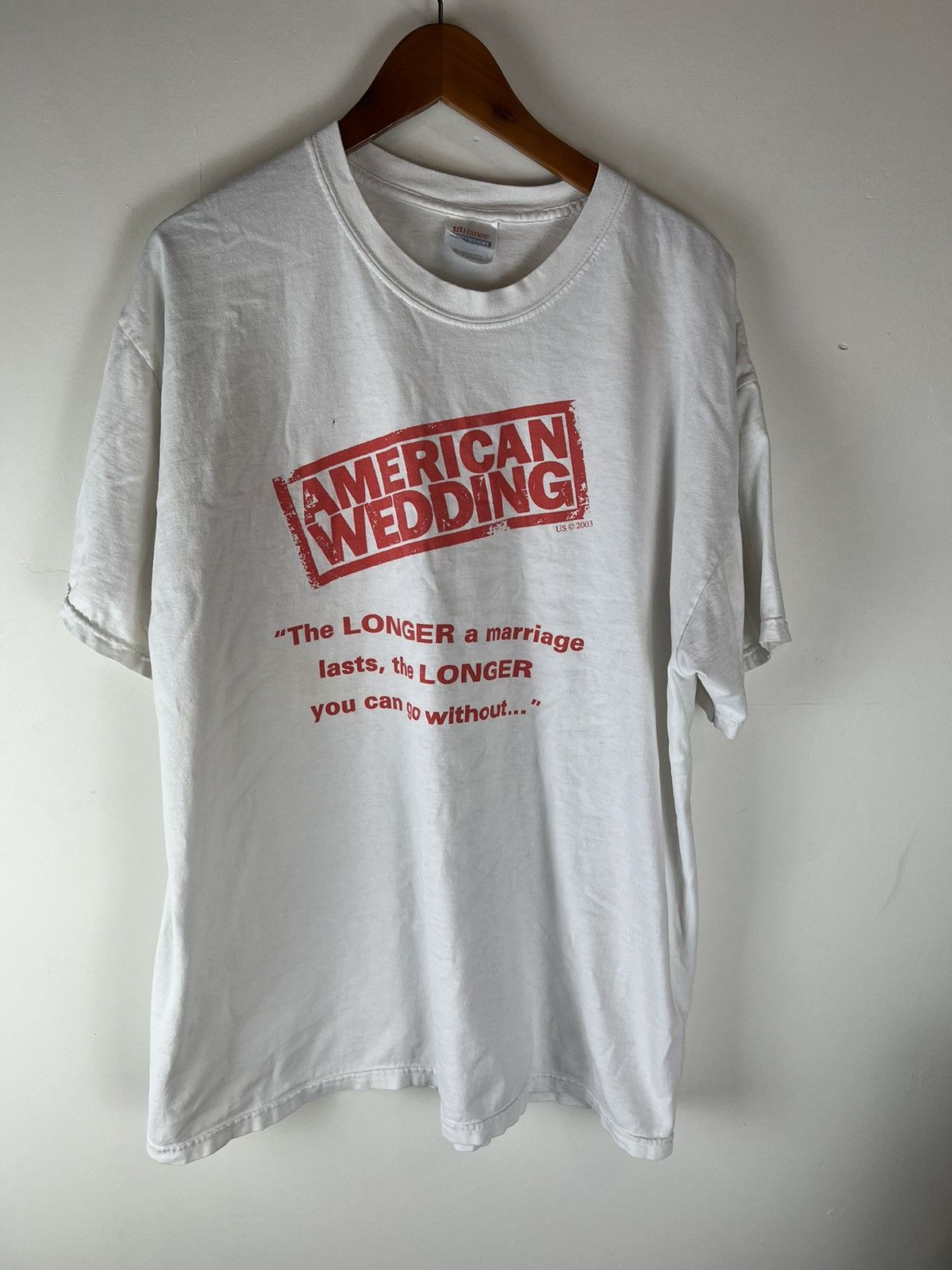 Vintage Vintage 2003 American Wedding Movie Promo Thrashed Tee Size US XL / EU 56 / 4 - 1 Thumbnail