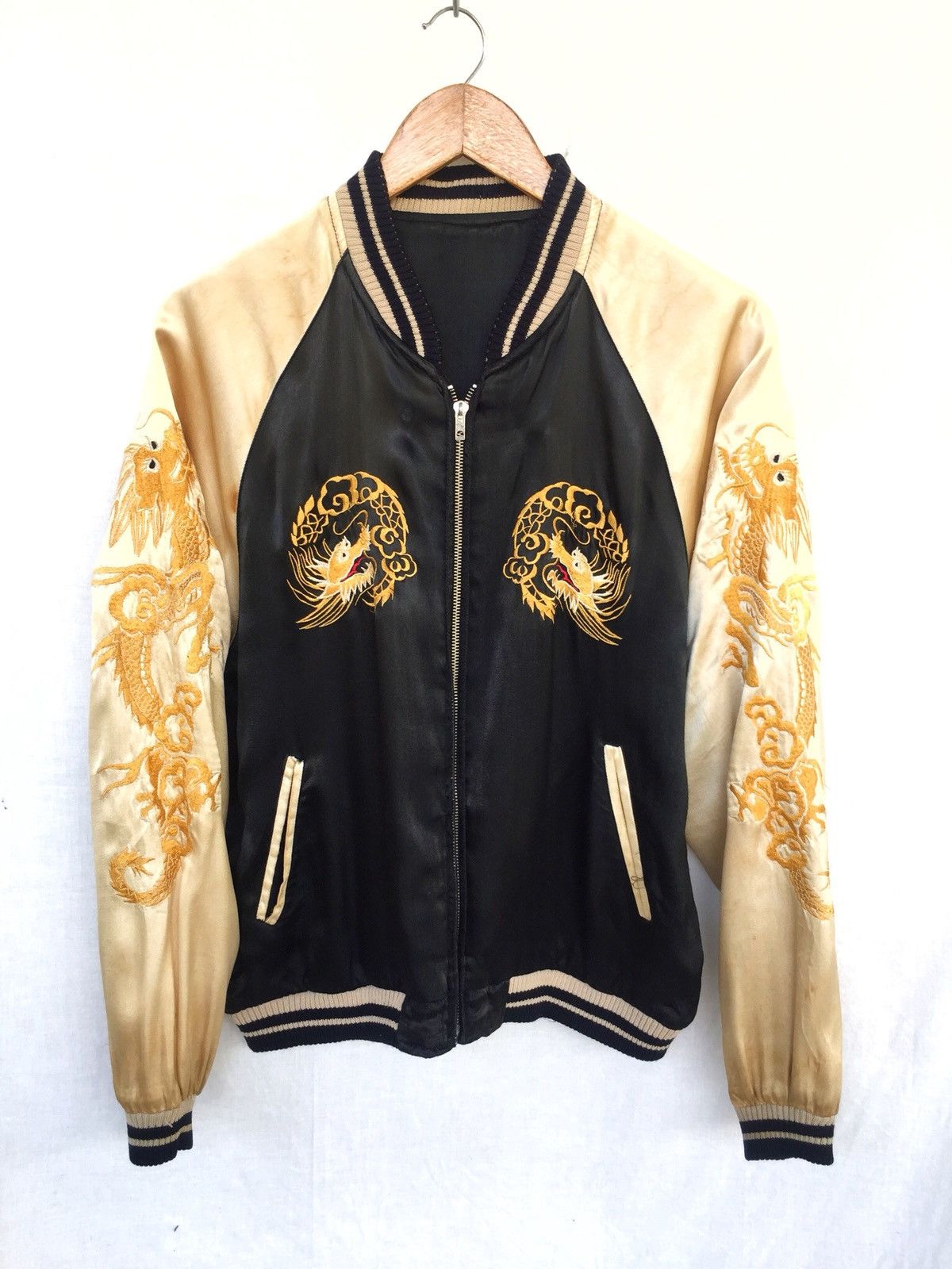 Tailor Toyo 80s 🇯🇵 Map Dragon Embroidery Rayon 2 Side Sukajan Size US M / EU 48-50 / 2 - 3 Thumbnail