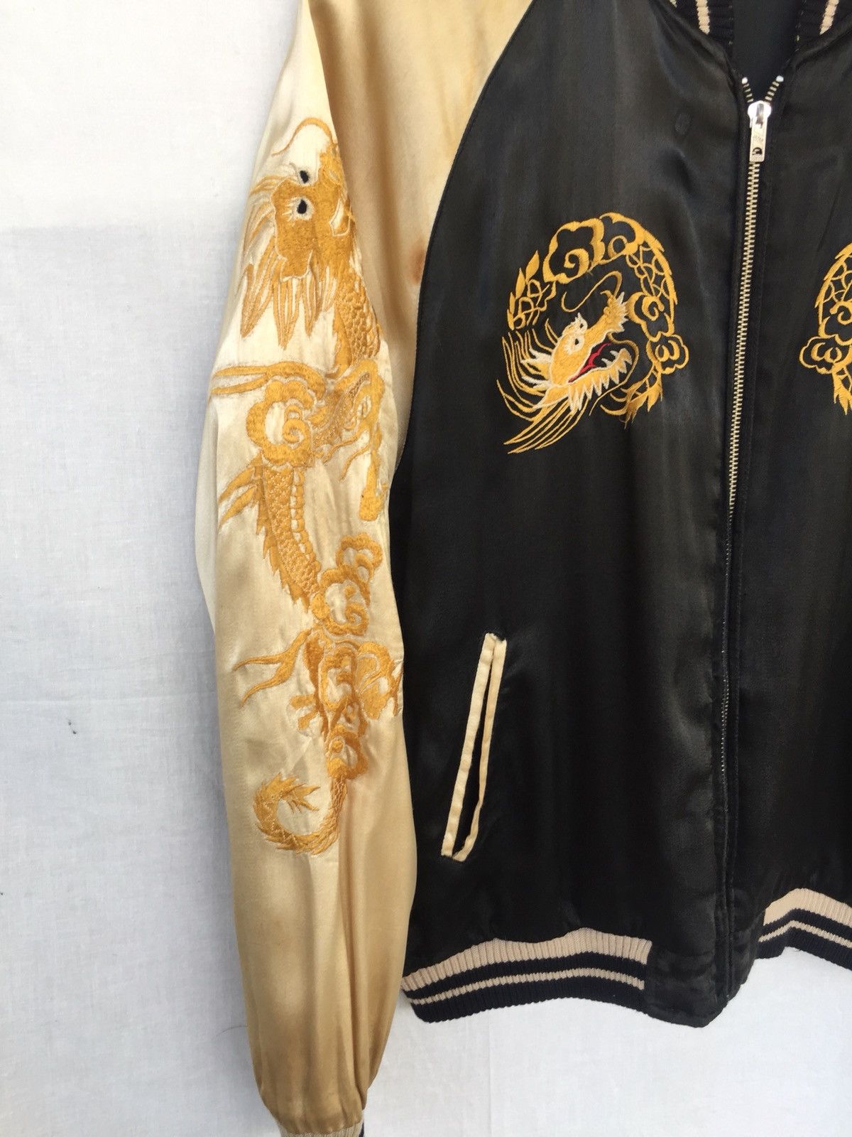 Tailor Toyo 80s 🇯🇵 Map Dragon Embroidery Rayon 2 Side Sukajan Size US M / EU 48-50 / 2 - 7 Thumbnail