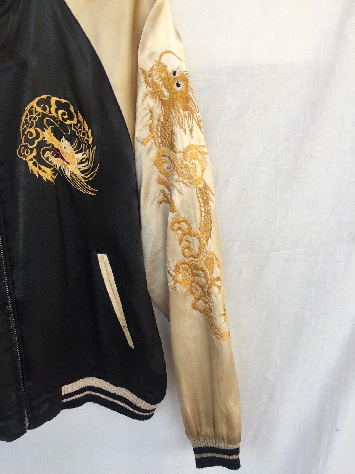 Tailor Toyo 80s 🇯🇵 Map Dragon Embroidery Rayon 2 Side Sukajan Size US M / EU 48-50 / 2 - 6 Thumbnail