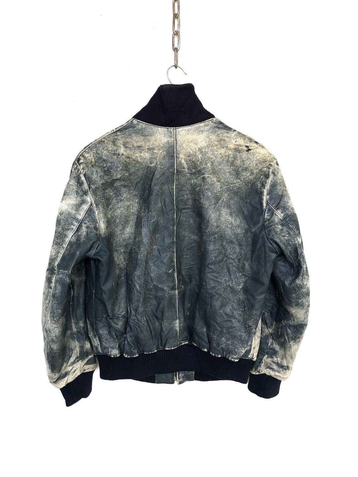Tiger of Sweden Huc of Sweden Blue Distress Biker Leather Jacket Size US S / EU 44-46 / 1 - 7 Thumbnail