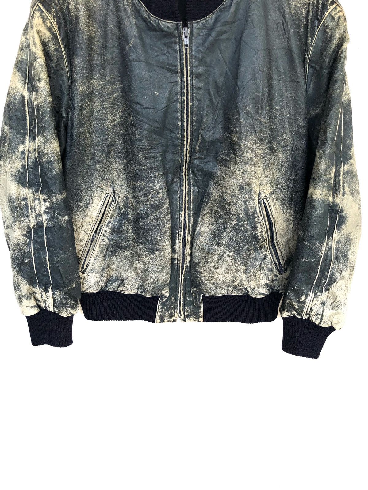 Tiger of Sweden Huc of Sweden Blue Distress Biker Leather Jacket Size US S / EU 44-46 / 1 - 5 Thumbnail