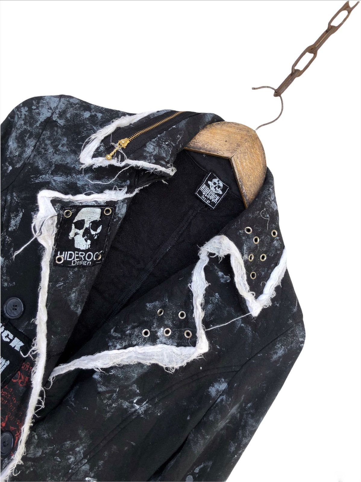14th Addiction SICK🔥Hiderock 🇯🇵 Skulls Painted Muslin Button Jacket Size US S / EU 44-46 / 1 - 4 Thumbnail