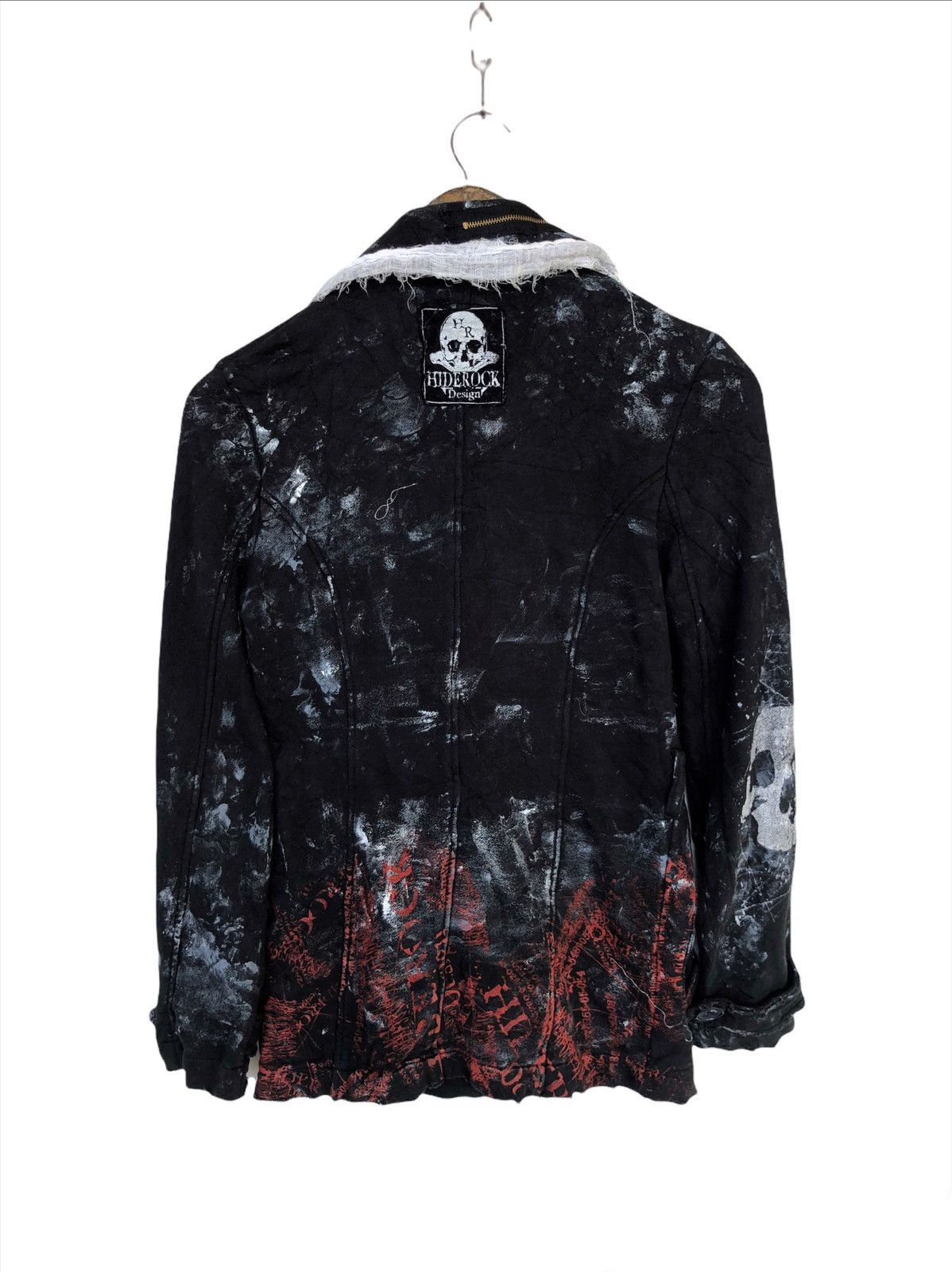 14th Addiction SICK🔥Hiderock 🇯🇵 Skulls Painted Muslin Button Jacket Size US S / EU 44-46 / 1 - 3 Thumbnail