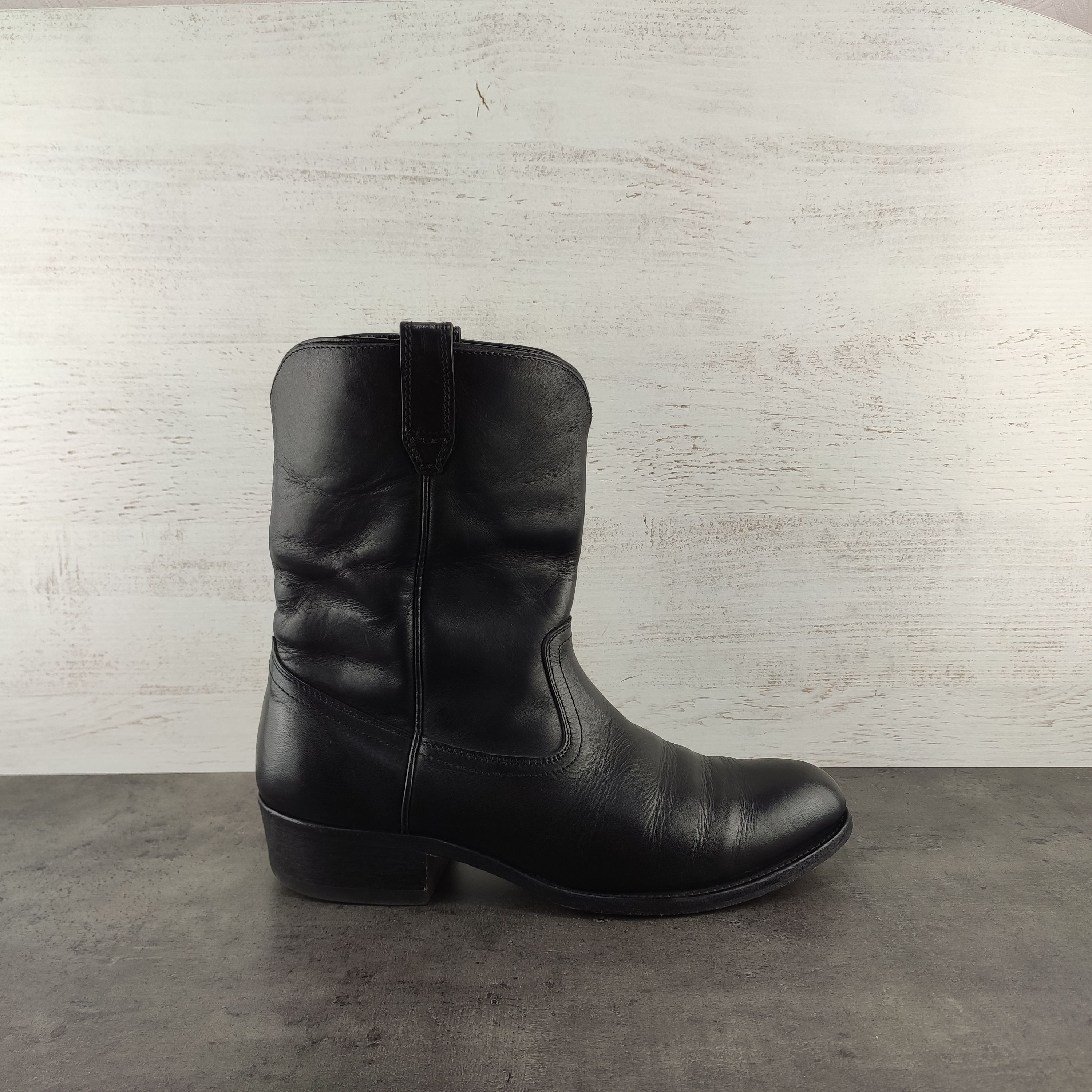 Pre-owned Tom Ford Black Leather Cowboy Boots