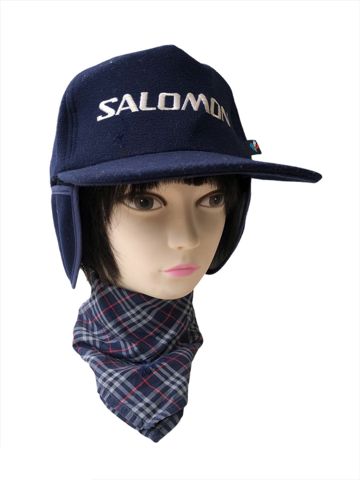 Salomon 90s SALOMON 🇯🇵 SpellOut Flip Ear Outdoor Cap Hat Size ONE SIZE - 2 Thumbnail