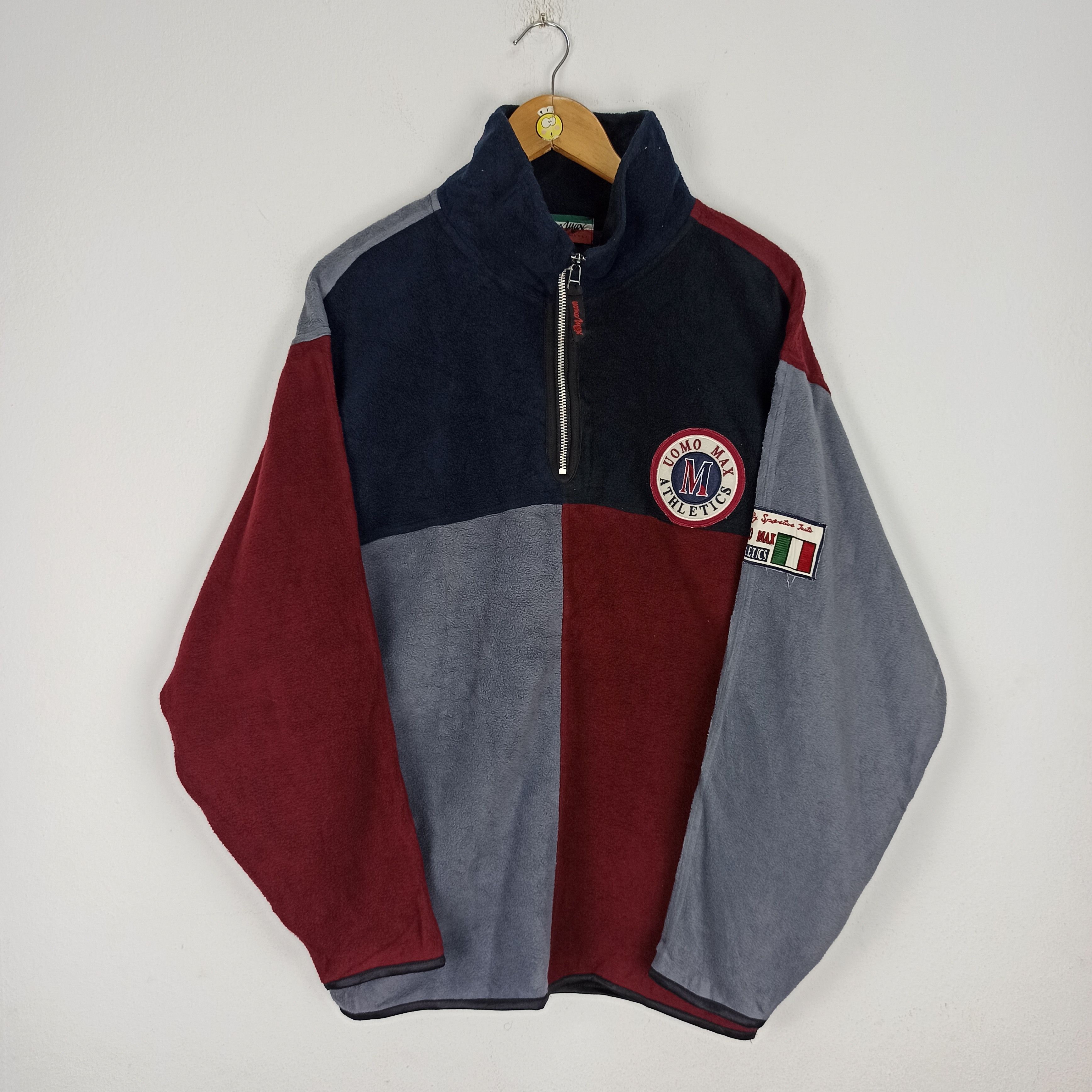 Japanese Brand Vintage Uomo Max Athletics Fleece Block Colour Patchwork Size US L / EU 52-54 / 3 - 1 Thumbnail